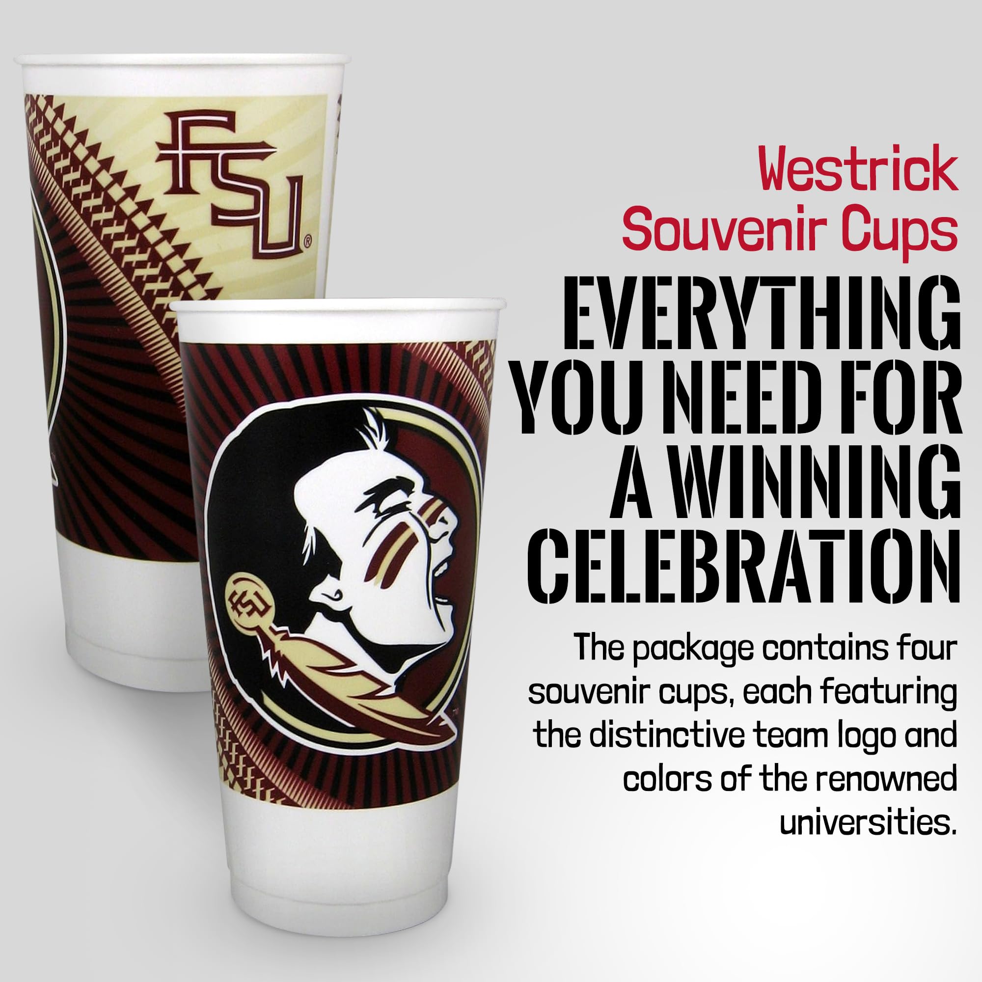 Clemson Tigers 24 oz Souvenir Cups - 4 Pack Team Memorabilia & Collectibles | Reusable Drinkware for Fans, Great for Game Day, Tailgating & Home Decor