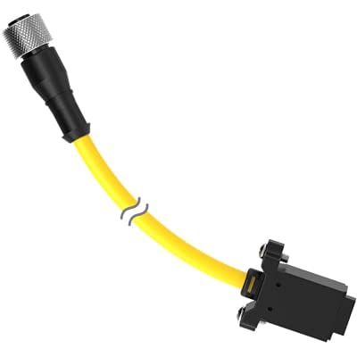 Banner Engineering DELSEF-81D Cordset - M12 Female to LS-Custom Female 12-Pin Cable (0.3m, Yellow PVC Jacket) - Industrial Automation & Machine Connectivity Solution