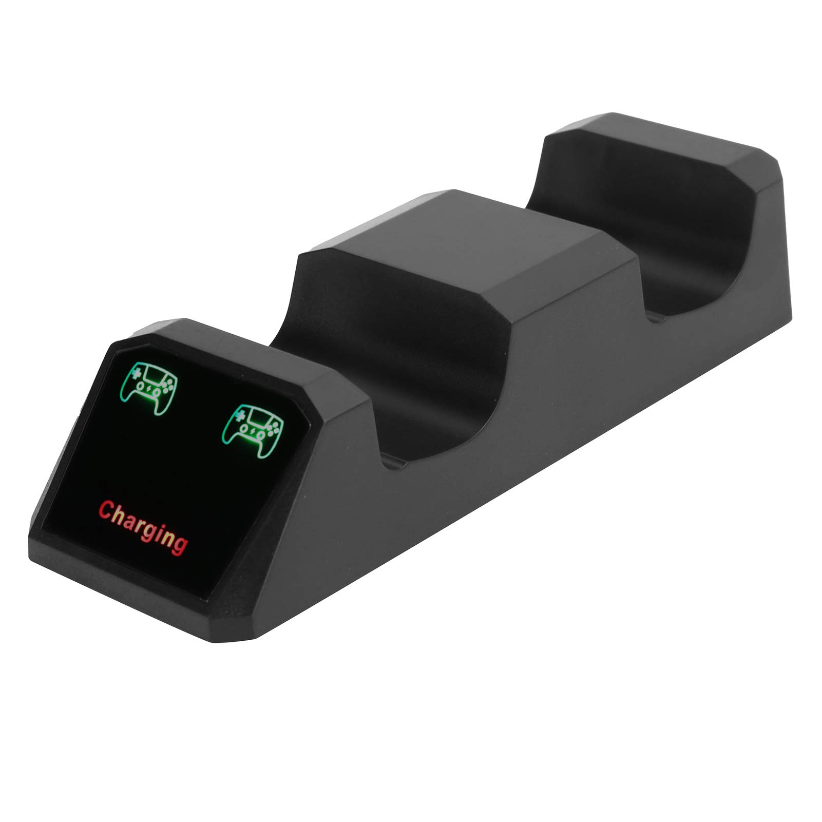 Heayzoki Dual PS5 Controller Charger - Wireless Charging Station Dock with LED Indicator Lights | Fast Charging Gamepad Dock for PlayStation 5 Controllers (Black) | Perfect for Gaming Sessions & Multiplayer Setups
