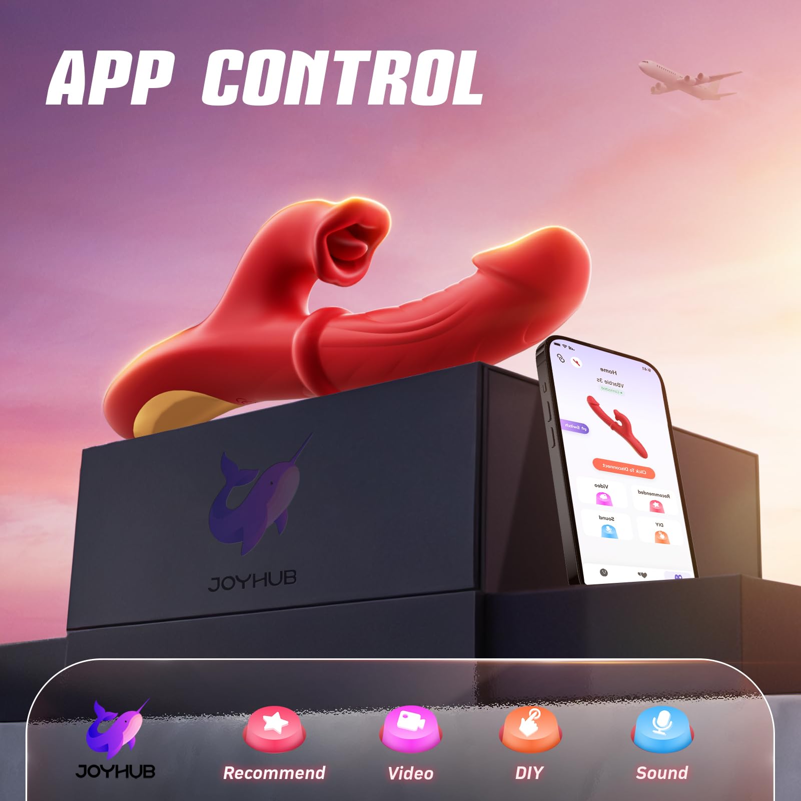 7-Speed Thrusting Rabbit Vibrator with 10 Vibration Modes & Tongue Licking - G-Spot Stimulator for Women & Couples - Waterproof Adult Sex Toy for Solo Play & Partnered Fun