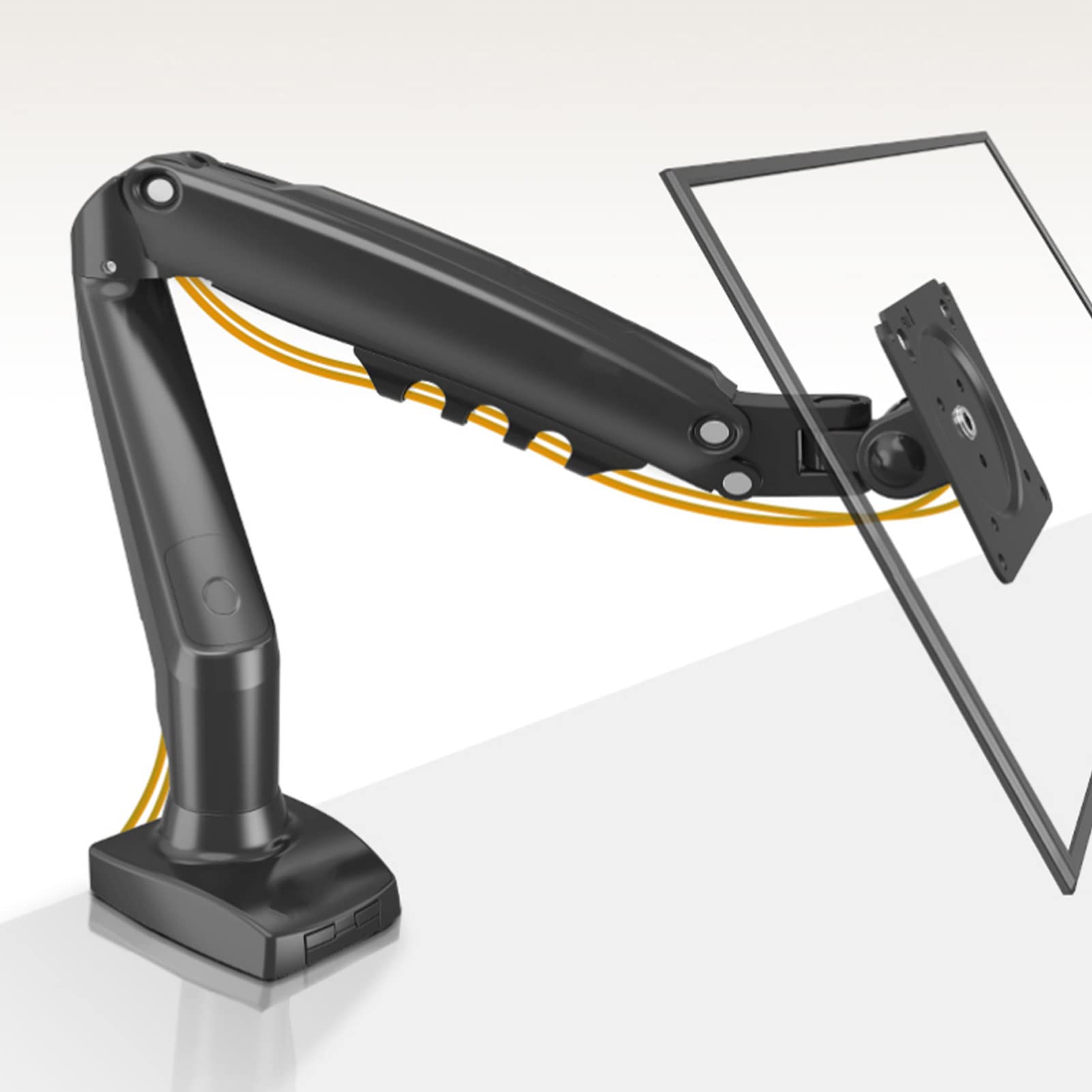CCYLEZ Adjustable Single Monitor Arm - Ergonomic Computer Monitor Mount Stand for 17-30 inch Screens (Supports 17, 19, 20, 21, 21.5, 22, 23, 24, 25, 27, 30 inch Monitors) - Perfect for Home Office, Gaming Setup & Workspace Ergonomics