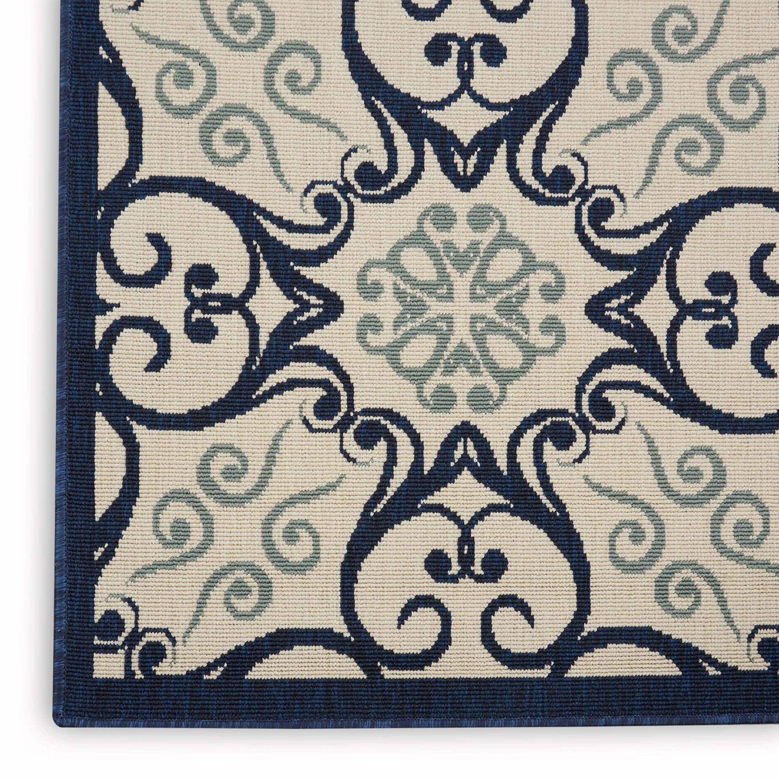 Nourison Caribbean Ivory/Navy 5'3