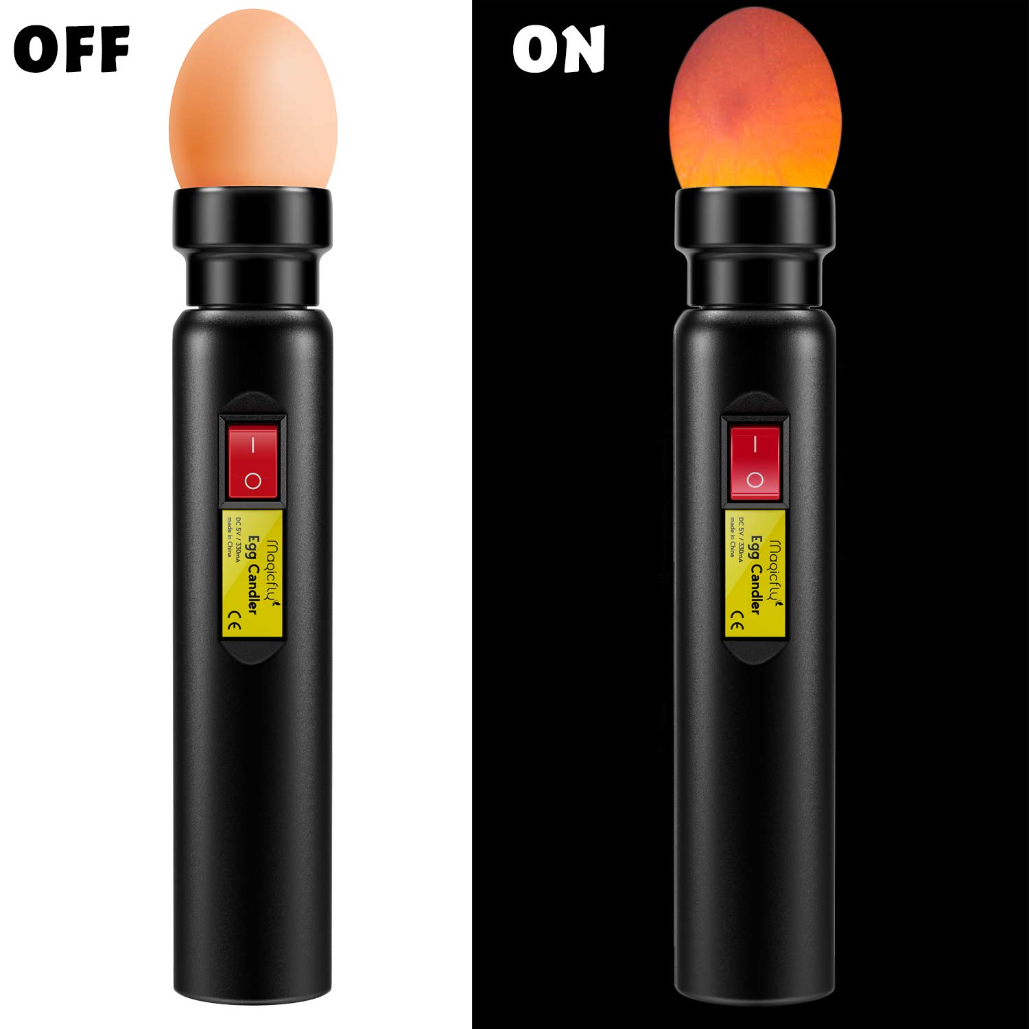 Magicfly Rechargeable Egg Candler Tester - Bright LED Candling Lamp for Monitoring Egg Development, Hatching & Fertility Testing | Perfect for Chicken, Duck, Quail & Bird Eggs | Ideal for Poultry Farmers, Hobbyists & Egg Incubation