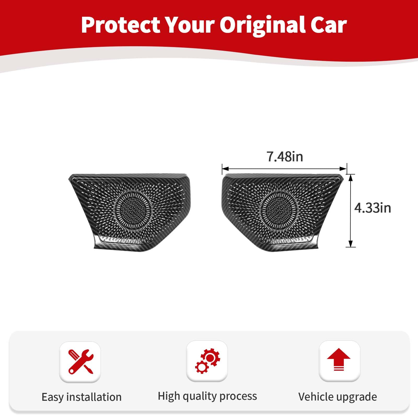 Carbon Fiber A Pillar Speaker Panel Trim Cover for Jeep Wrangler JL/JLU/Gladiator JT (2018-2024) - Interior Accessories 2pcs - Upgrade Your Ride's Style & Sound System