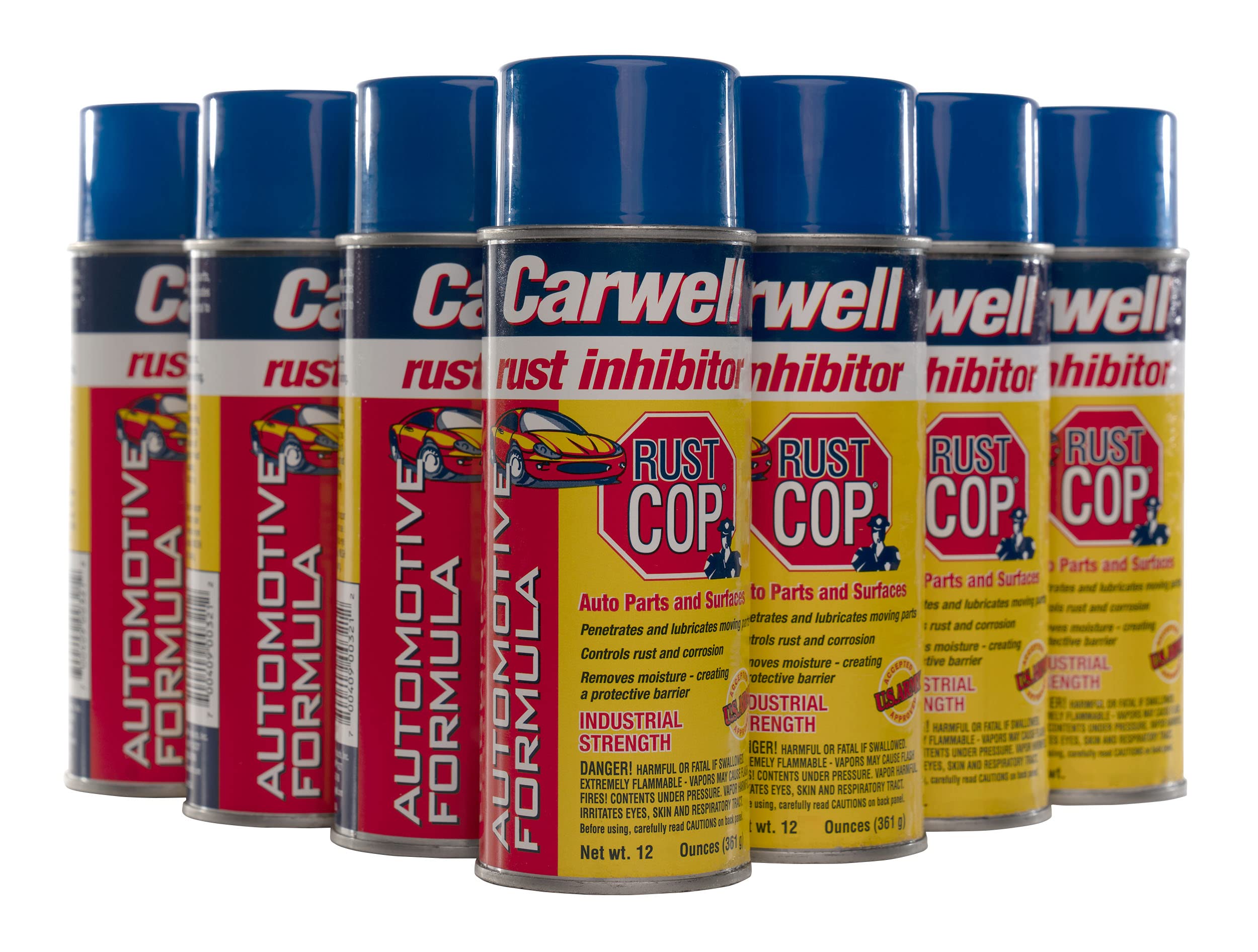 Carwell Rust Cop Rust Inhibitor Spray - 15oz Aerosol Can (Case of 12) - Prevent & Stop Rust on Cars, Tools, Metal Surfaces - Ideal for Automotive, Marine & Industrial Use