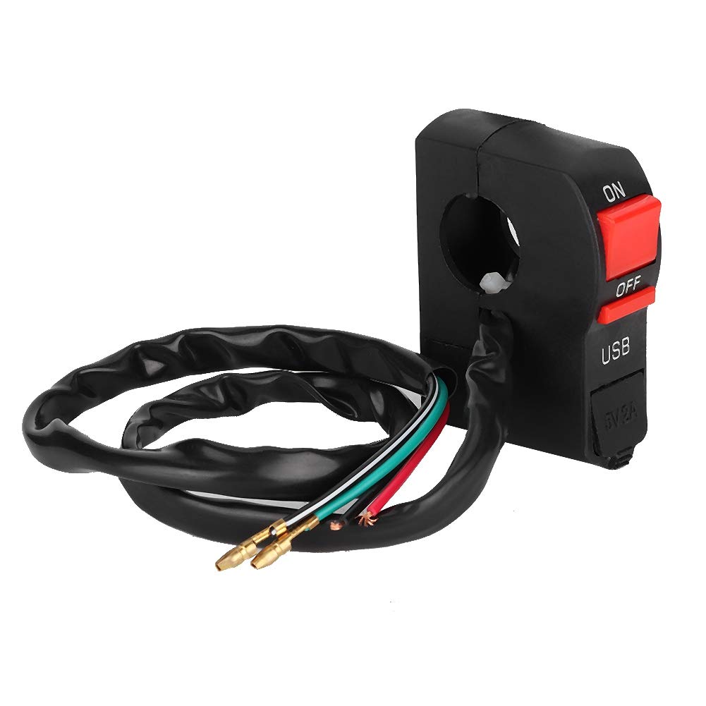 Waterproof Motorcycle Handlebar USB Charger Switch - Replacement Headlight & Charger Switch for Motorcycles & Cars - Perfect for Long Rides & Night Riding