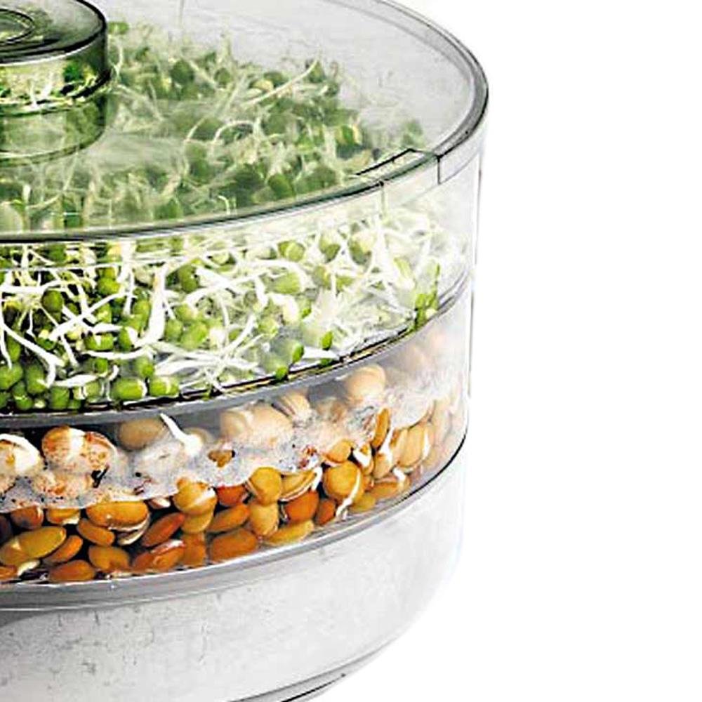 Organic Sprout Maker Kit with 4 Containers - Hygienic Home Sprouting System for Beans, Seeds & Grains | Fresh Healthy Sprouts for Salads, Sandwiches & Smoothies | IcyFlame 4-Bowl Sprout Growing Box