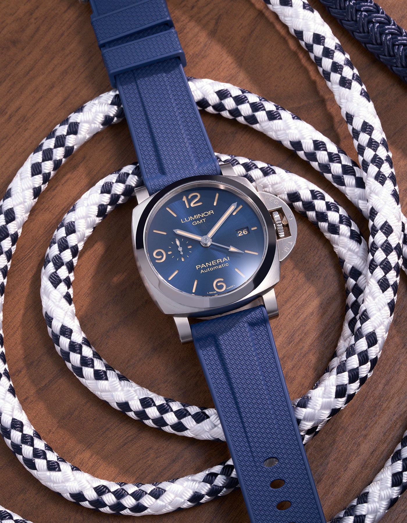 Premium Navy Blue Vertech FKM Rubber Watch Band for Panerai 22mm, 24mm, 26mm - Durable Waterproof Replacement Strap for Luminor, Submersible - Perfect for Diving, Swimming & Outdoor Adventures