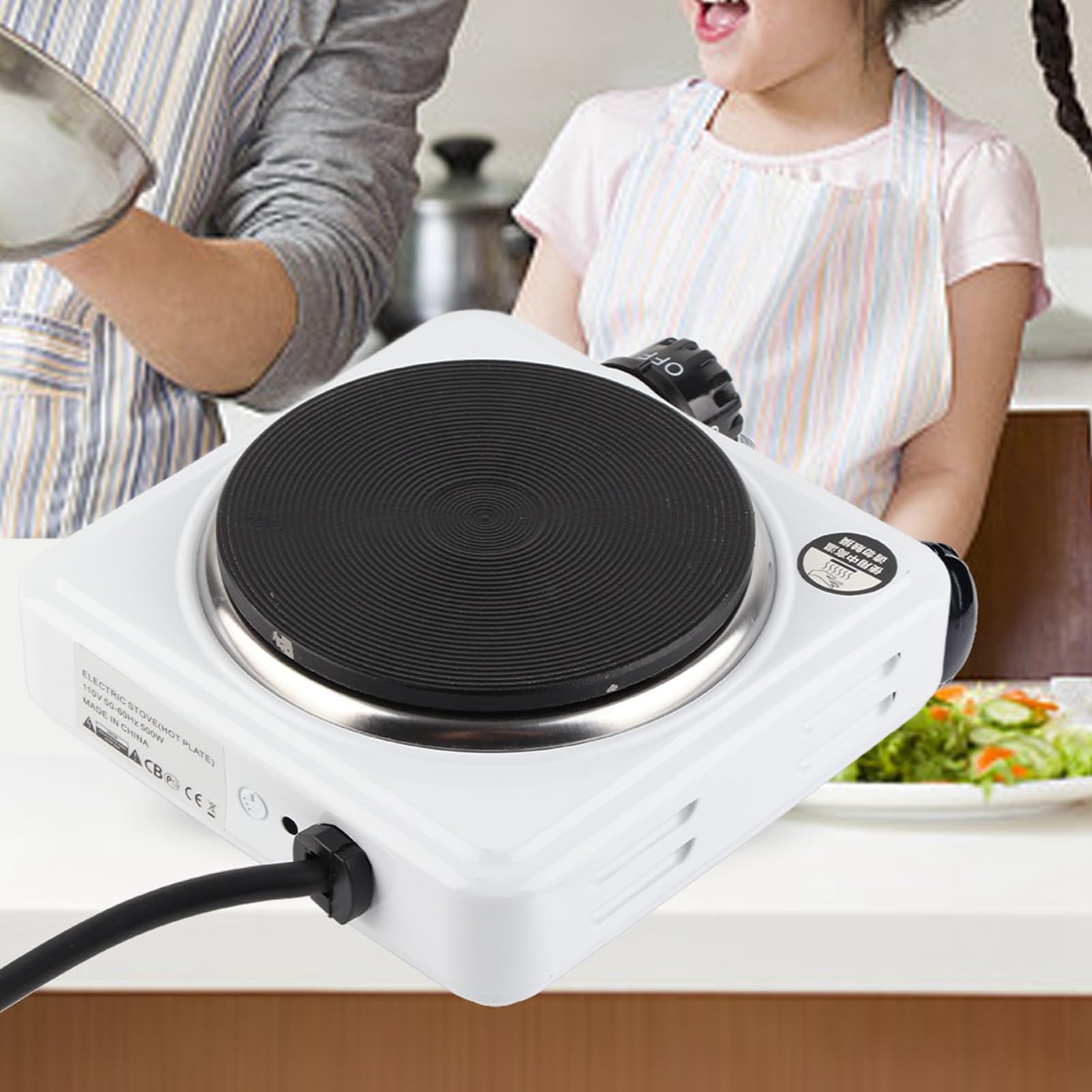 Portable Electric Mini Stove - 110V Single Burner Hot Plate for Cooking, Boiling & Hot Pot | Compact Induction Cooktop with UK Plug | Perfect for Dorms, Camping & Small Kitchens
