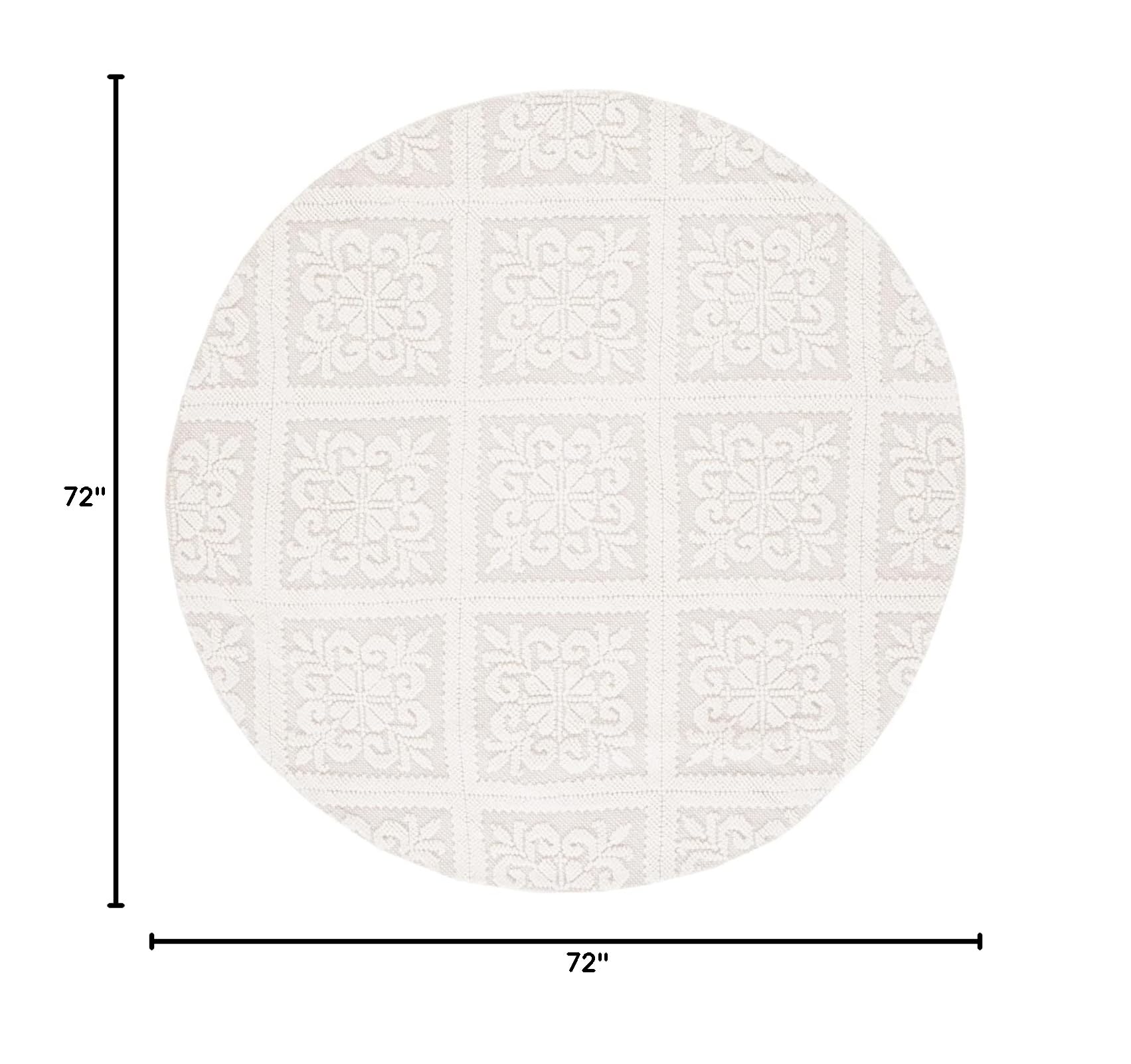 SAFAVIEH Vermont Collection 6-Foot Round Ivory VRM101A Handmade Wool & Cotton Area Rug - Perfect for Entryway, Foyer, Living Room & Bedroom Decor