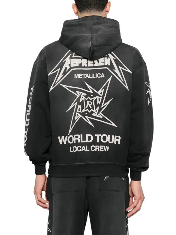 Represent MLP4370 40th Anniversary Zip-Up Hoodie - Black | Vintage Streetwear for Men & Women | Perfect for Casual Outfits, Gym Wear & Urban Fashion