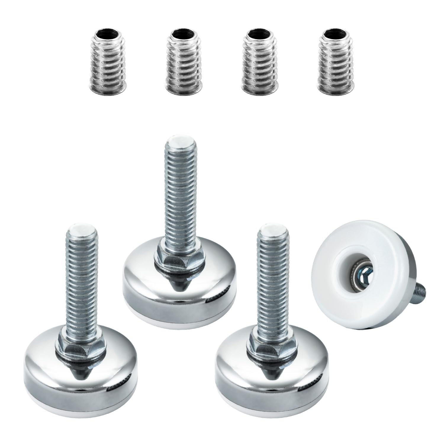 POWERTEC 4-Pack Heavy Duty Adjustable Leveling Feet with 3/8