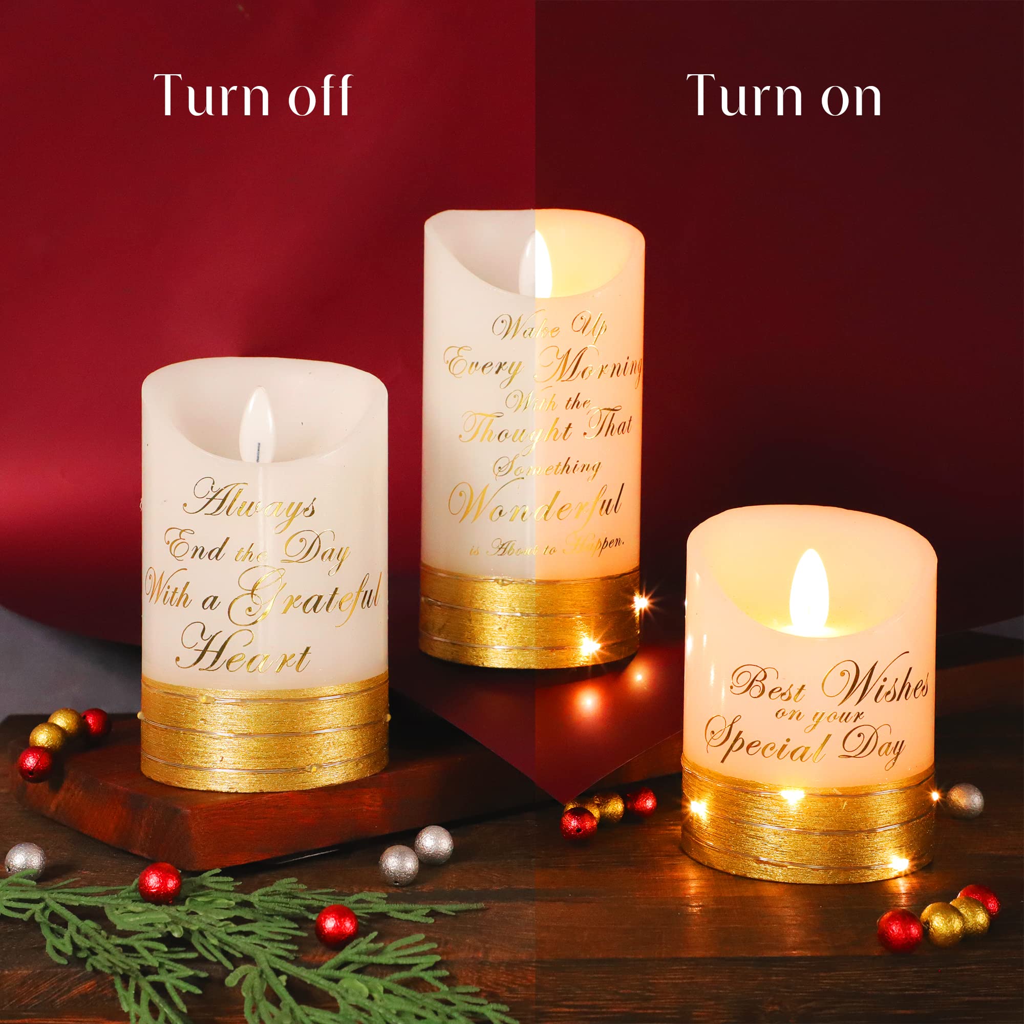 Flameless LED Candles with Timer & Remote Control - Set of 3 Battery Operated Flickering Candles for Home Decor, Wedding Centerpieces, Romantic Dinner Ambiance, and Holiday Lighting