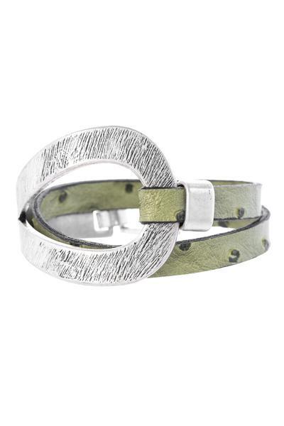 Hammered Double Wrap Leather Loop Bracelet for Women - Handmade Adjustable Boho Bracelet for Everyday Wear & Gift Giving