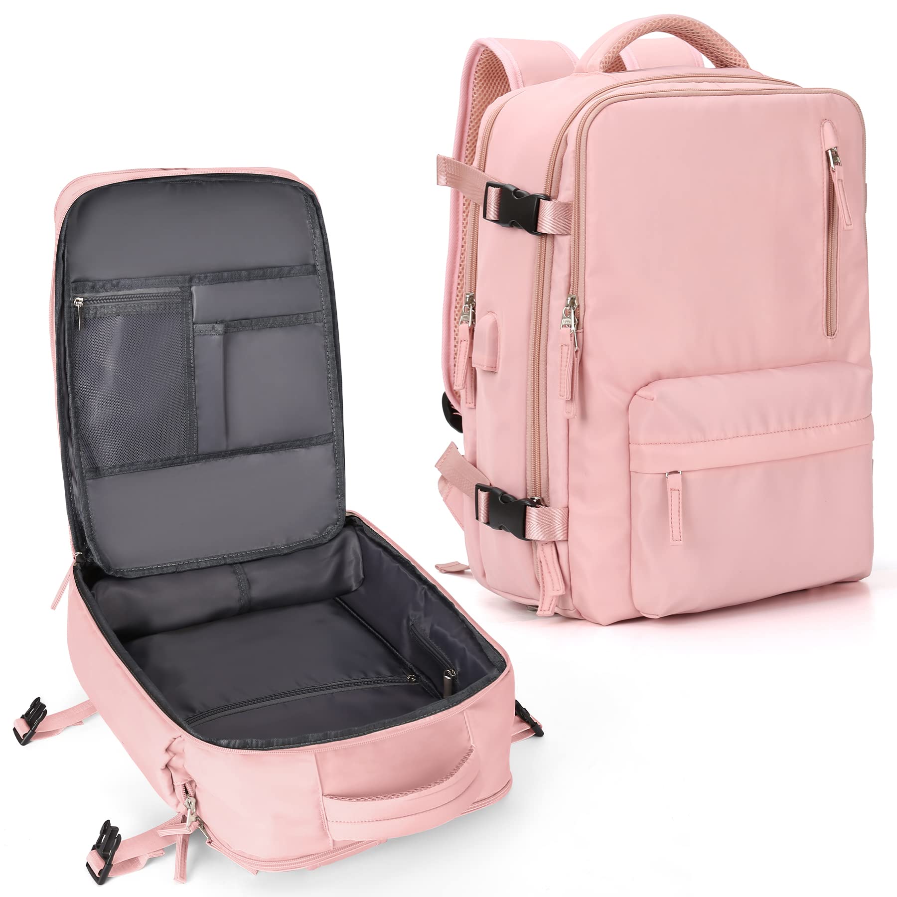 WONHOX Large Travel Backpack for Women & Men - TSA Approved Carry On Backpack with Laptop Compartment - Perfect for Business Trips, Work Commute & Airplane Travel