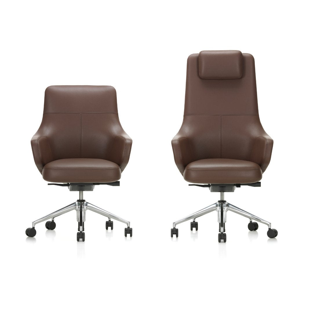 Premium High Back Executive Office Chair - Ergonomic Leather Desk Chair with Adjustable Height & Lumbar Support for Home & Business Workspaces