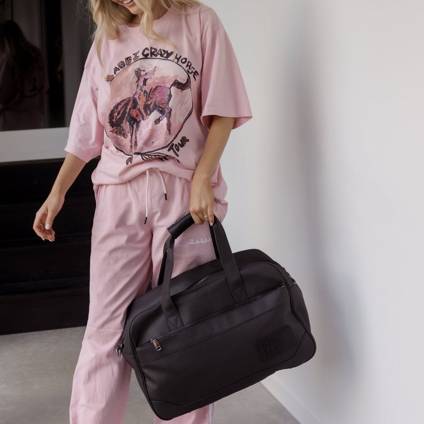Bon Voyage Weekender Bag - Stylish Black Carry-On Duffle for Travel, Gym & Weekend Getaways | Perfect for Business Trips & Overnight Stays