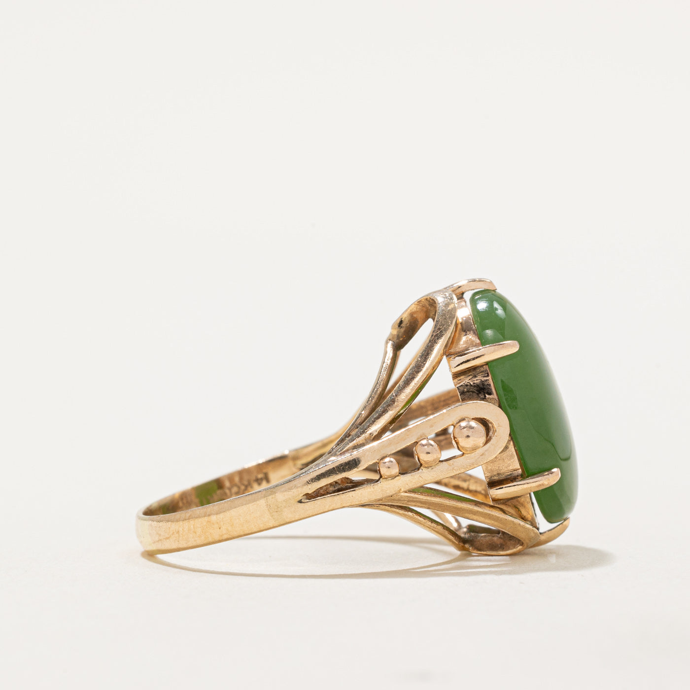 Exquisite 7.00ct Nephrite Jade Openwork Cocktail Ring - Size 9.25 | Handcrafted Jewelry for Women | Perfect for Evening Parties, Weddings & Special Occasions