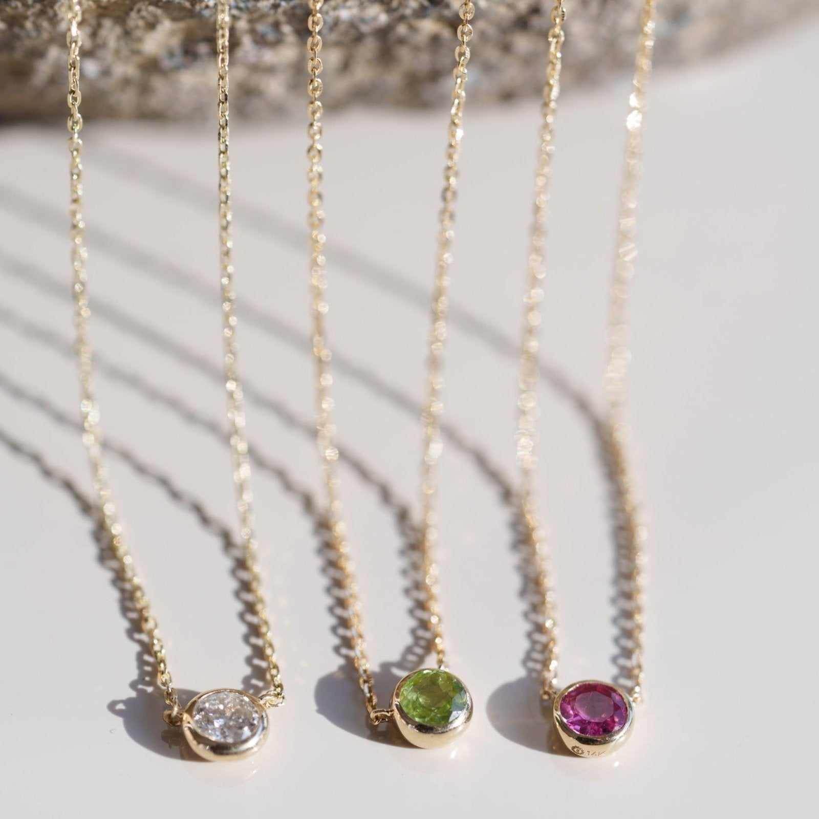Peridot Gemstone Necklace - 14K Solid Yellow Gold Bezel Pendant for Women | Elegant Jewelry Gift for Birthday, Anniversary & Special Occasions