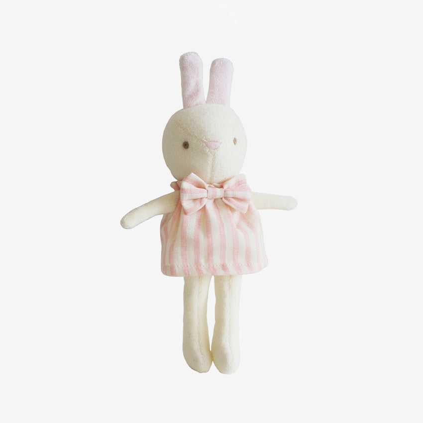 Alimrose Baby Betsy Bunny Plush Toy - Soft Pink Striped Stuffed Animal for Kids | Perfect for Nursery Decor, Baby Shower Gifts & Toddler Cuddles