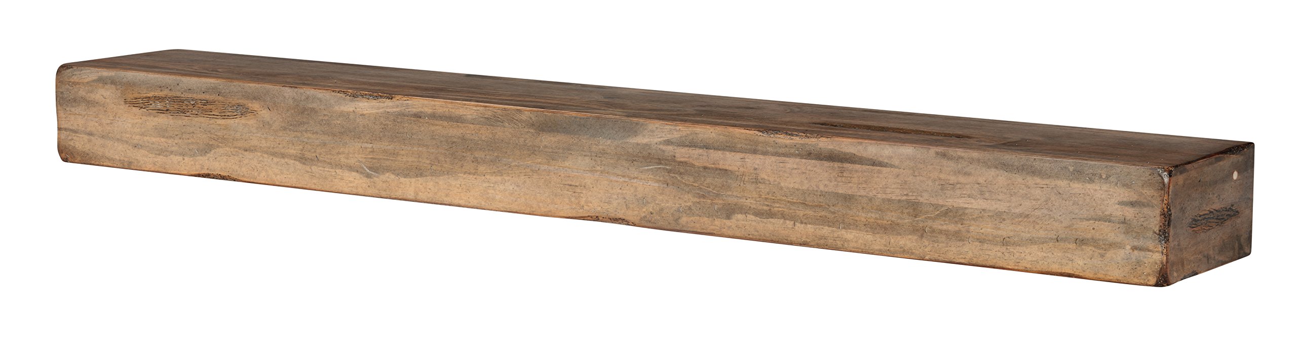 Pearl Mantels 412-48-10 The Shenandoah 48-Inch Wooden Shelf/Mantel Shelf - Rustic Distressed Dune Finish - Perfect for Fireplace Mantels, Living Room Decor & Farmhouse Style Homes