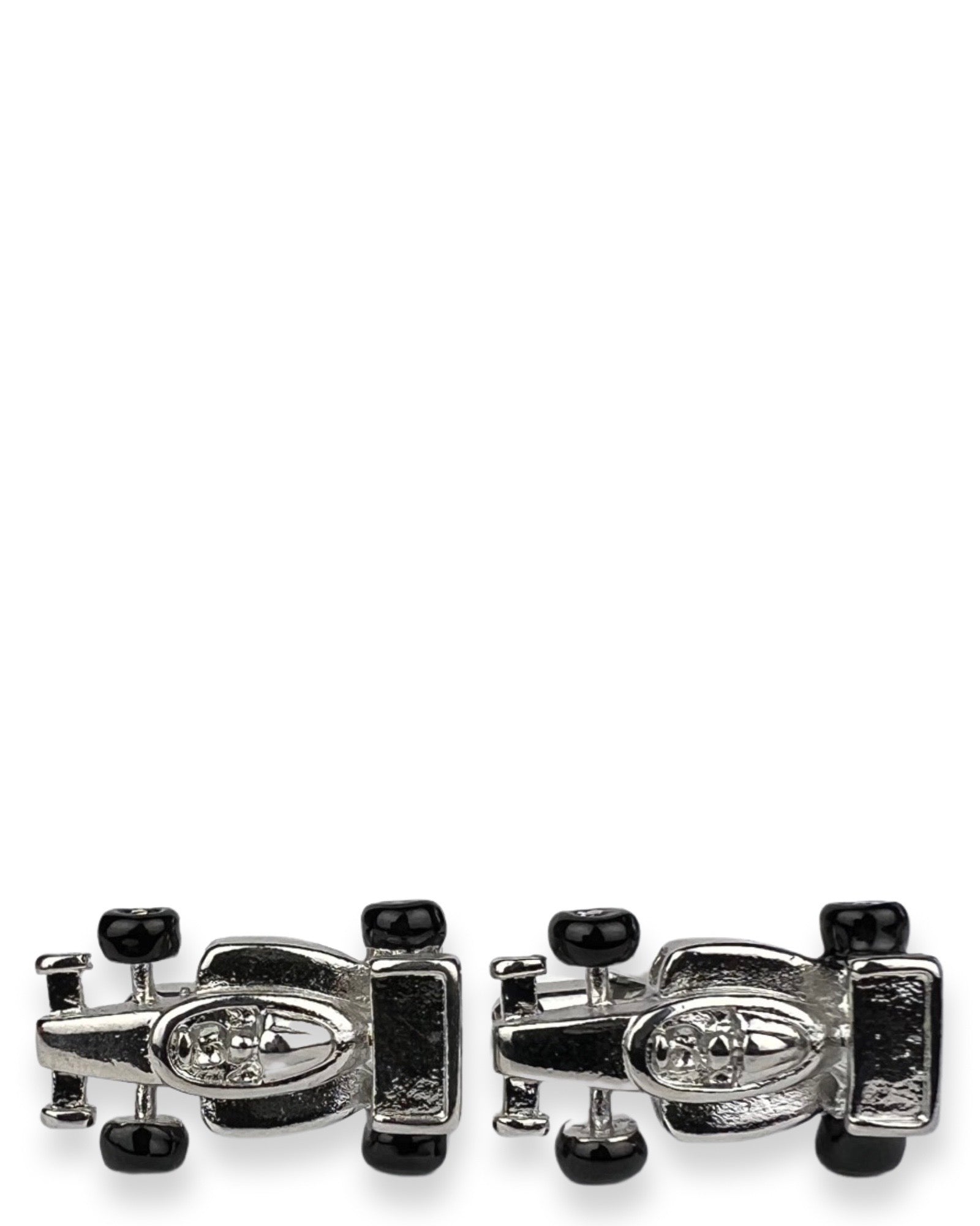 Premium F1 Racing Car Cufflinks in Silver - Elegant Men's Accessories for Formal Wear & Gifts