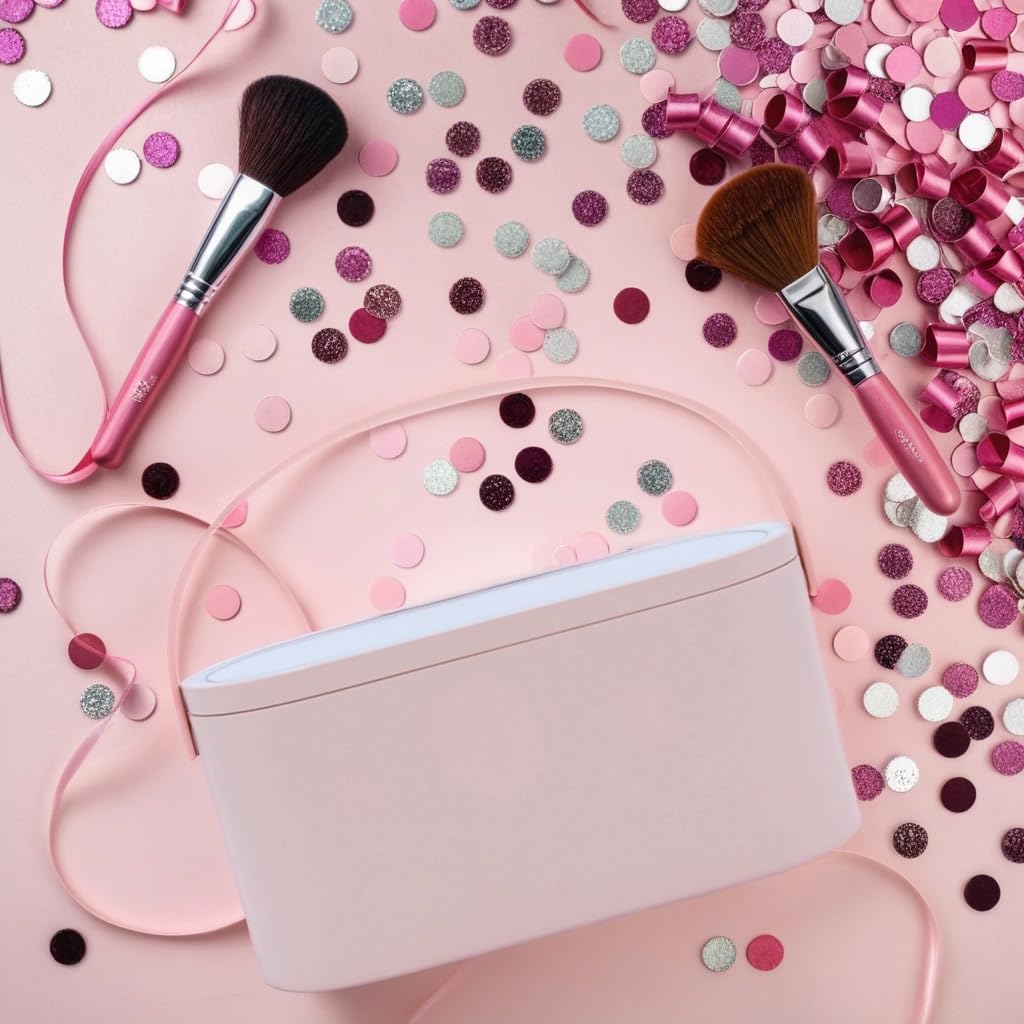 2025 Makeup Case with LED Lighted Mirror - Portable Cosmetic Organizer for Travel & Home Use, Multifunctional Storage Box for Makeup Brushes & Cosmetics | Perfect Gift for Women, Girls & Moms | Ideal for Bedroom Vanity, Traveling & On-the-Go Touch Ups