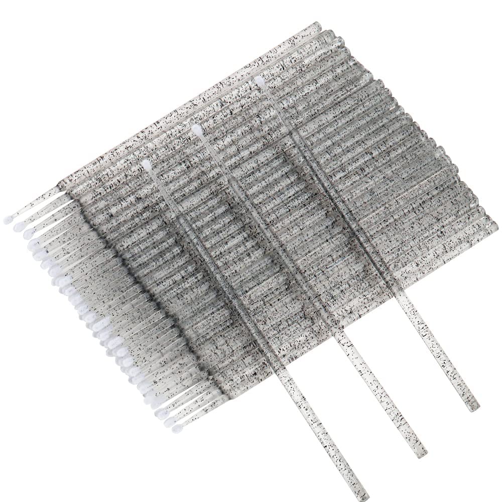 400 PCS Disposable Glitter Crystal Micro Applicator Brushes - Eyelash Extension Microswab Mascara Wands for Lash Remover & Makeup Tools (Crystal Black) - Perfect for Salon, Spa & Home Use