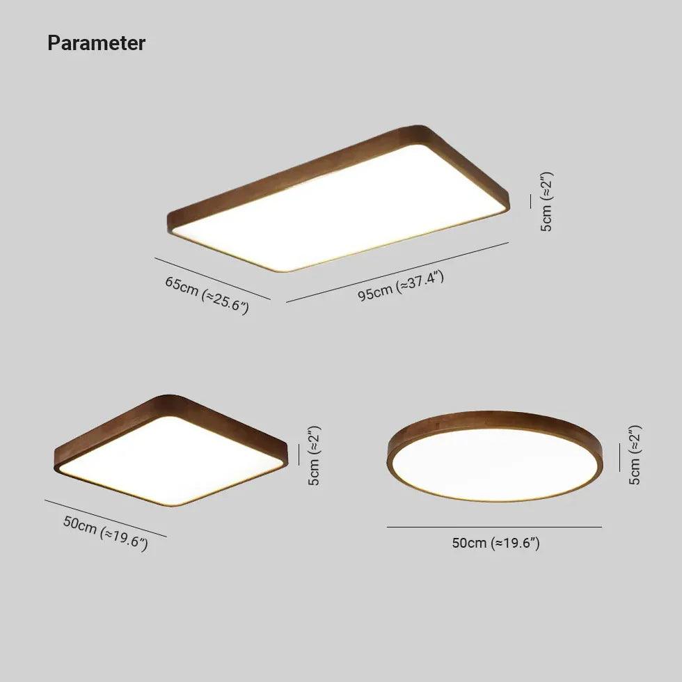 Modern Wooden Flush Mount Ceiling Light Fixture - Warm & Elegant LED Lighting for Bedroom, Living Room, Dining Room - Energy Efficient Home Decor