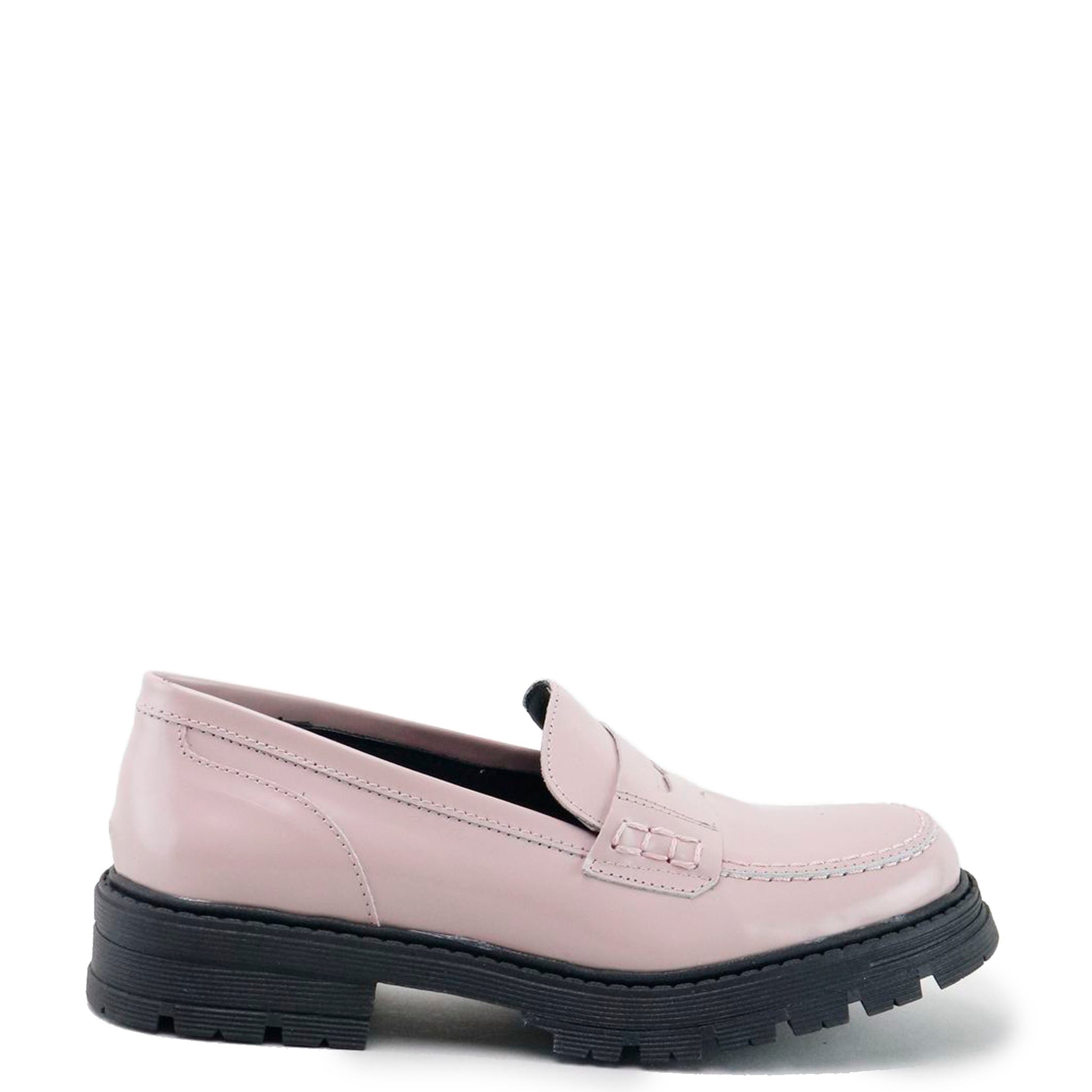 Chunky Penny Loafers for Women - Rose Florentic Leather Slip-On Shoes | Comfortable & Stylish for Office, Casual & Travel