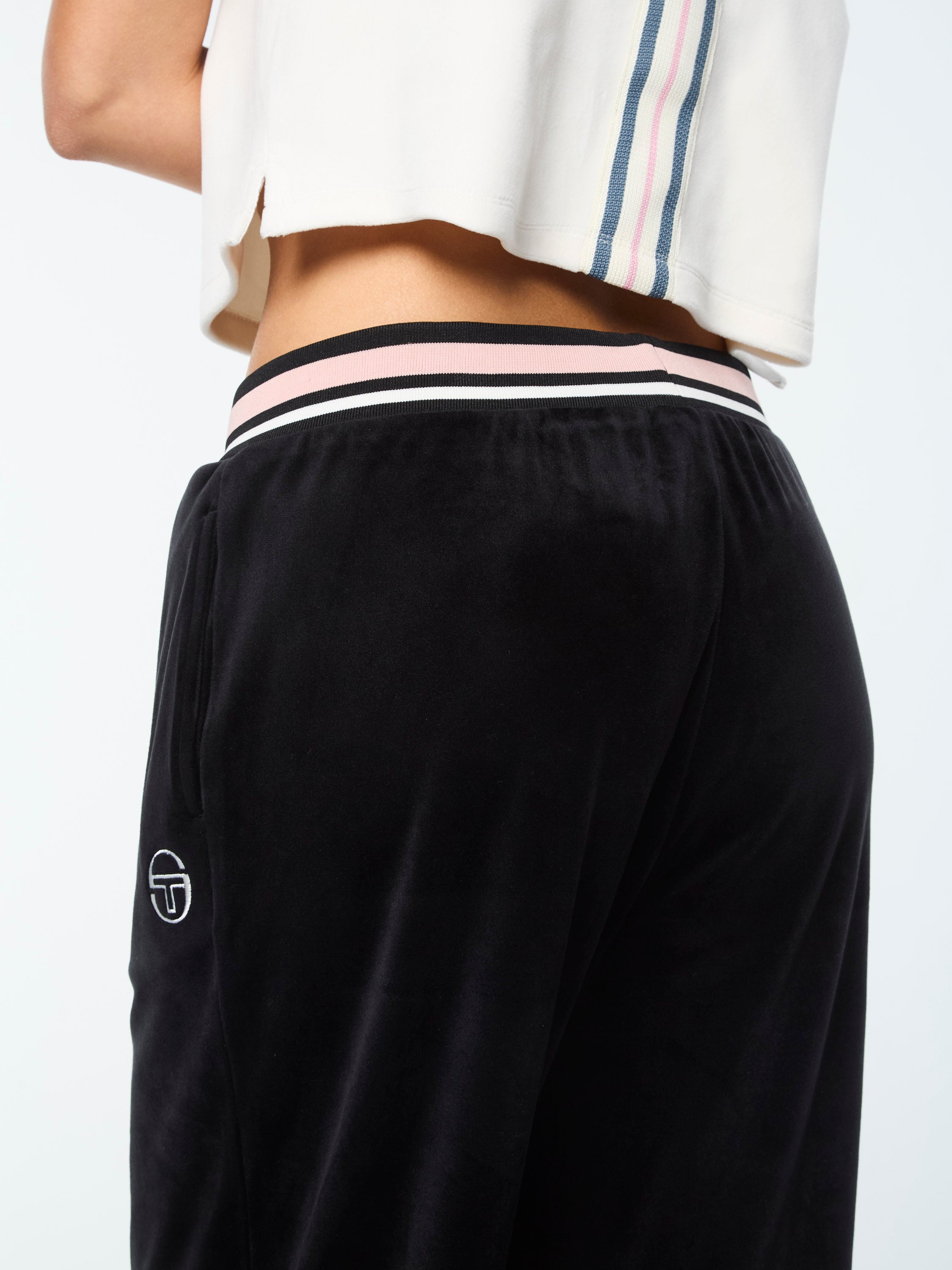 Adele Velour Track Pants for Women - Soft Black Jogger Sweatpants with Elastic Waistband | Lounge Wear, Yoga, Running & Casual Outfits