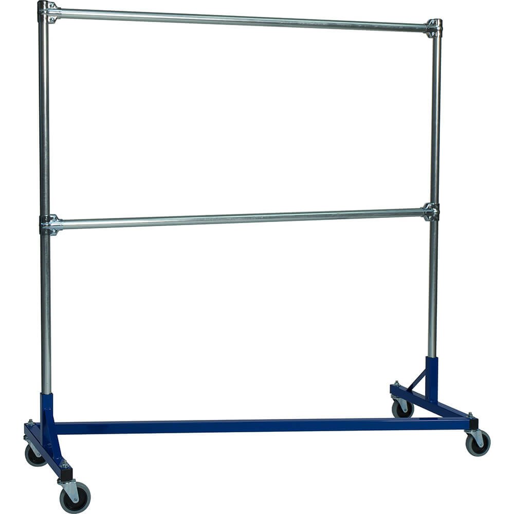 Heavy Duty Rolling Z Rack with 60-inch Uprights - Commercial Garment Rack for Retail Stores, Warehouses & Home Organization