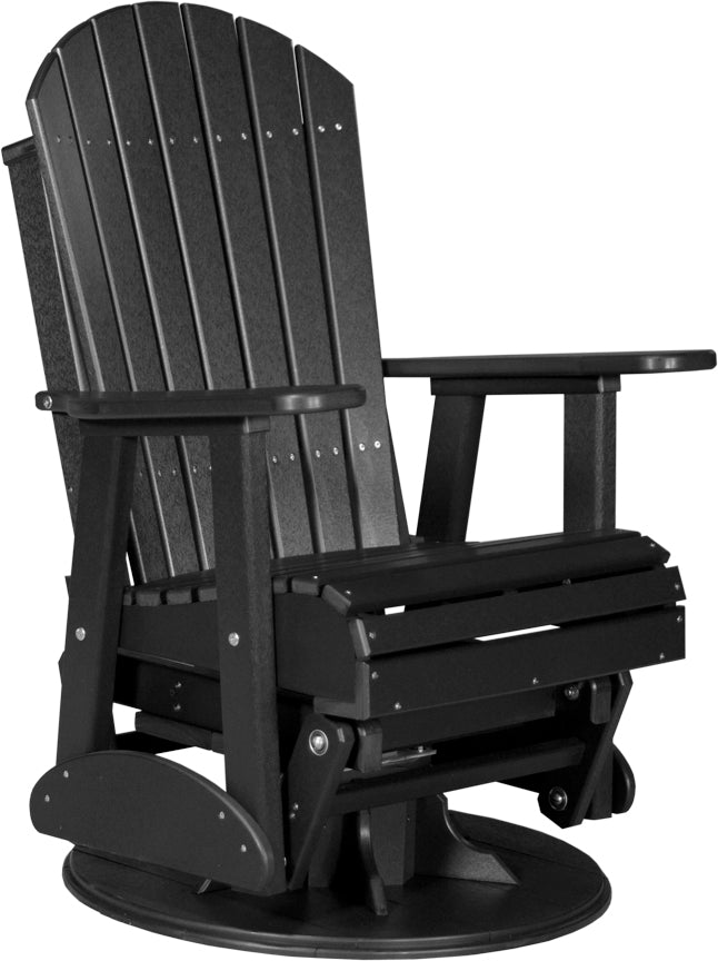 LuxCraft 2-Foot Adirondack Swivel Glider Chair - Outdoor Patio Rocking Chair for Garden, Deck, Porch & Backyard Relaxation