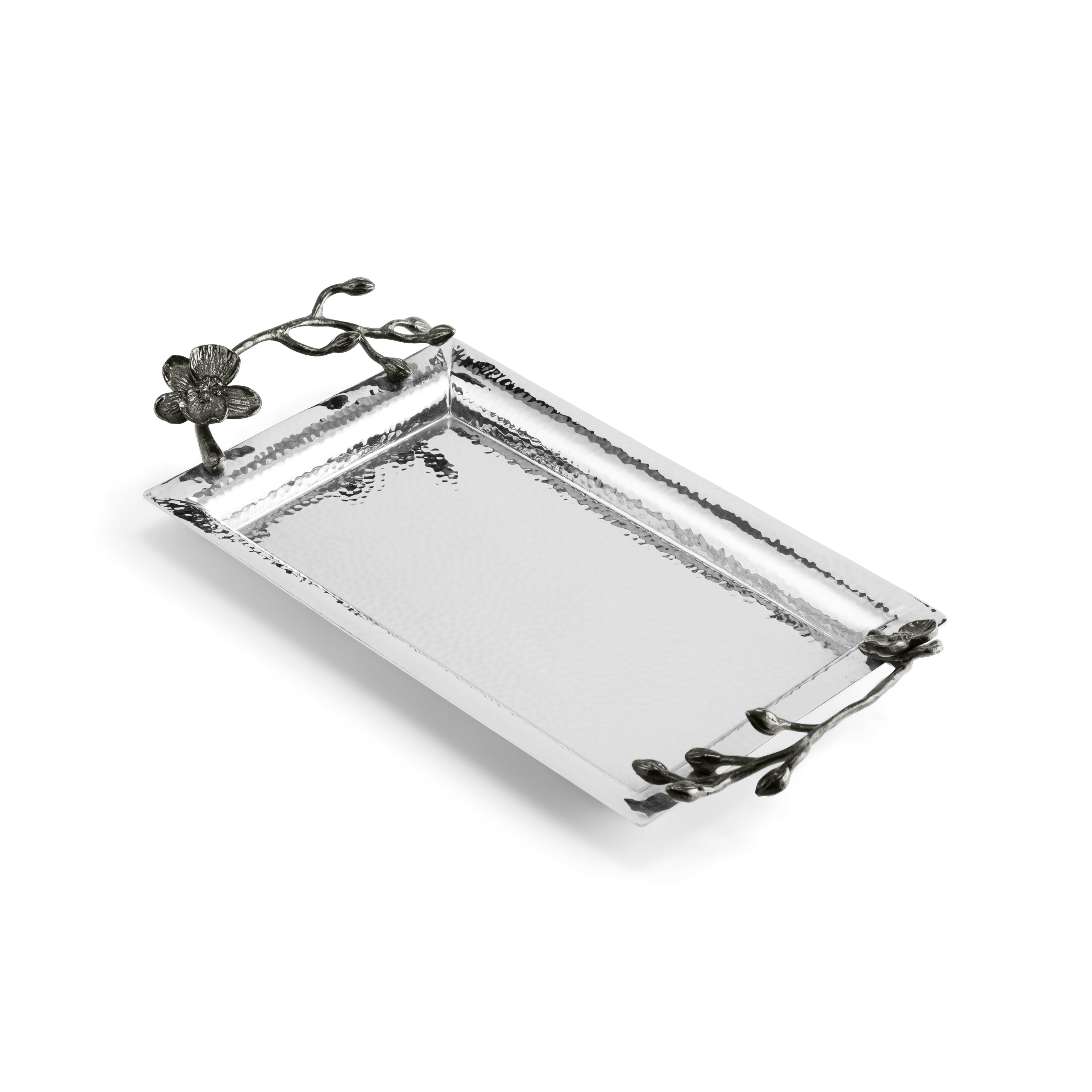 Elegant Black Orchid Serving Tray - Stylish Wooden Tray for Tea, Coffee, Breakfast in Bed, Party Snacks & Home Decor - Perfect for Entertaining & Gift Giving