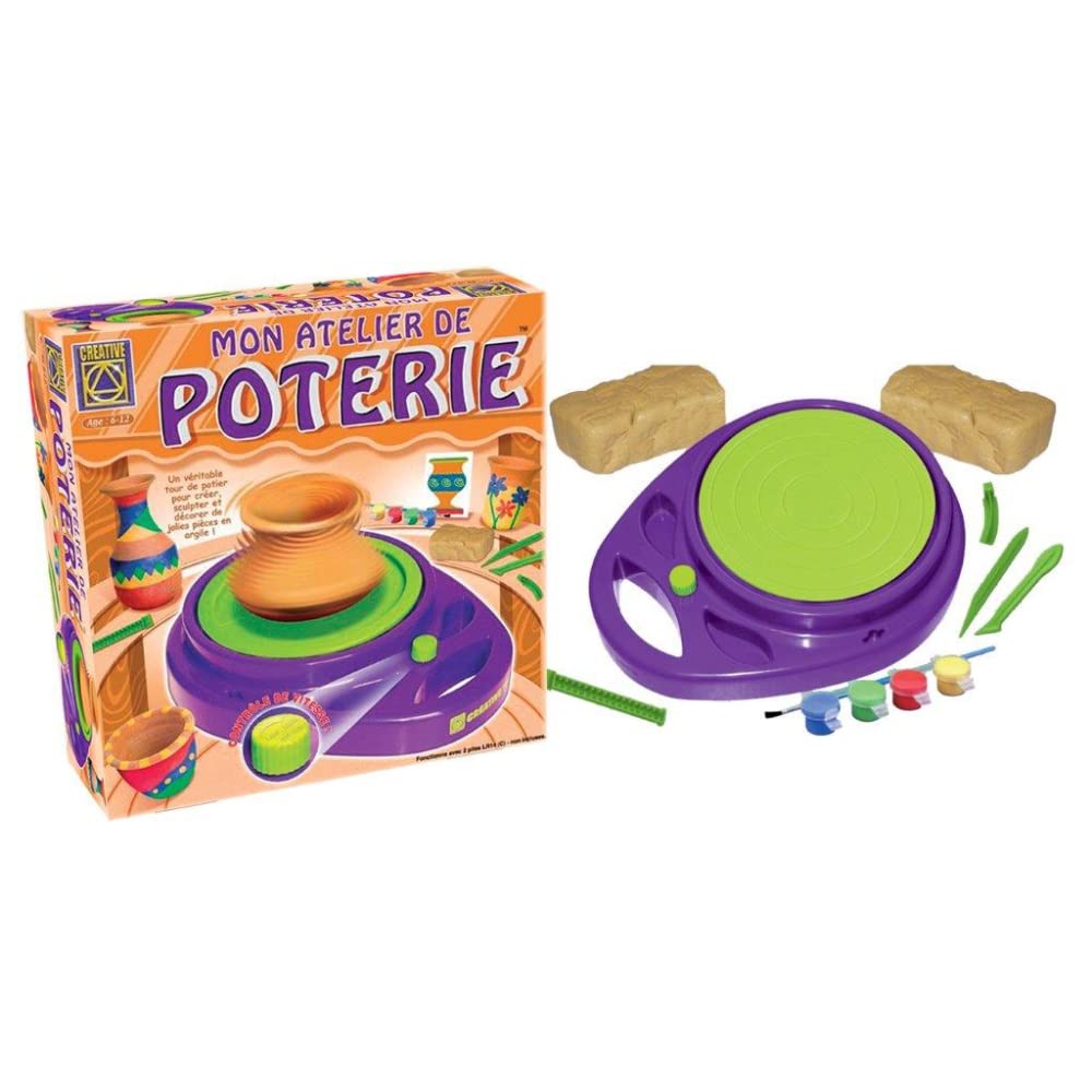 Creative Toys Tip Top Pottery Kit - DIY Pottery Wheel for Kids & Adults - Perfect for Arts & Crafts, Birthday Gifts & Family Bonding Activities