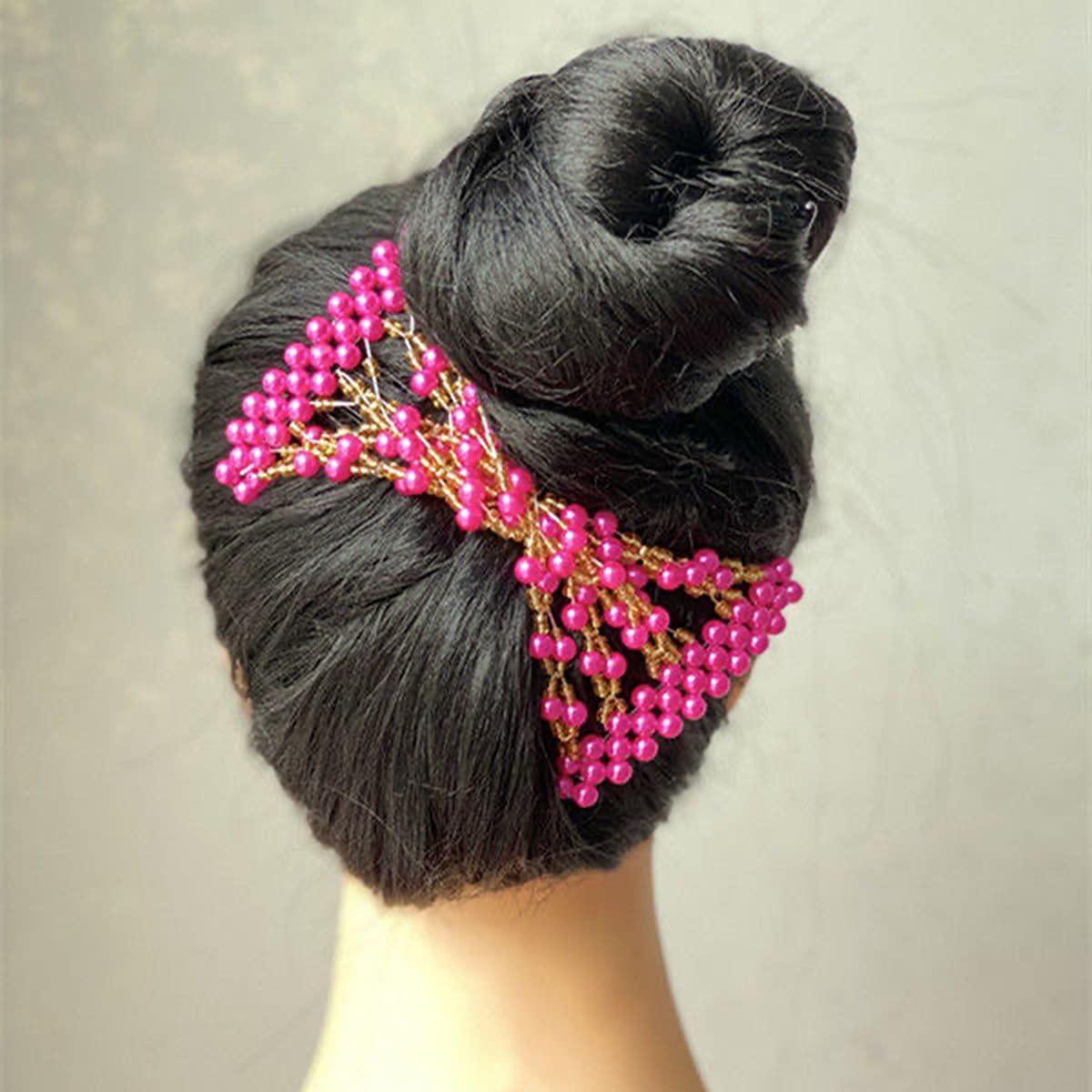 Easy Combs Double Stretching Hair Combs for Thick & Thin Hair - Round Bead Hair Accessories for Popular Hairstyles (Pink & Rose Red) - Perfect for Styling, Braiding & Hair Extensions