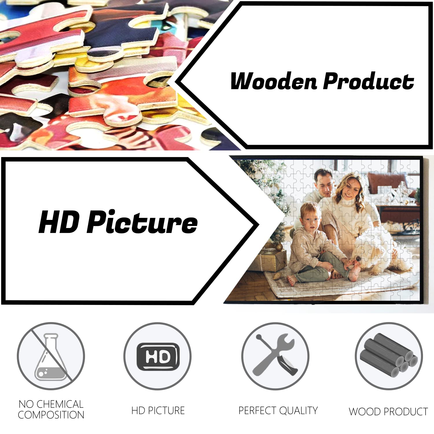 Custom Photo Puzzle for Kids & Adults | Personalized Picture Puzzle Gift | 35 to 2000 Pieces (15x10cm to 100x70cm) | Perfect for Family Gifts, Birthday Presents & Home Decor