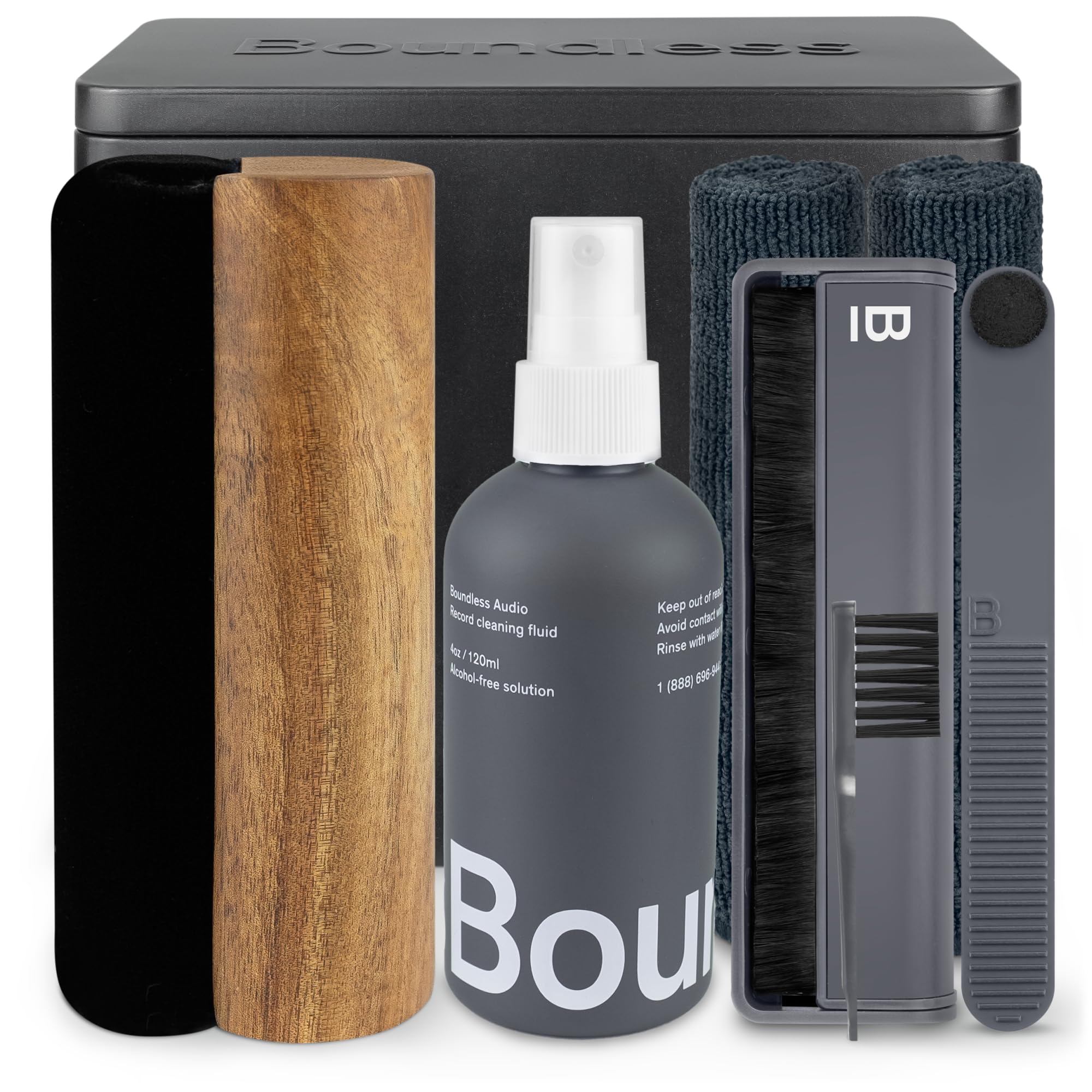 Premium Vinyl Record Cleaning Kit - 8-in-1 LP Cleaner Set with Carbon Fiber Brush, Velvet Brush, Stylus Cleaner, Cleaning Solution, Microfiber Cloths & Durable Metal Case - Perfect for Vinyl Collectors & Audiophiles to Maintain Pristine Sound Quality