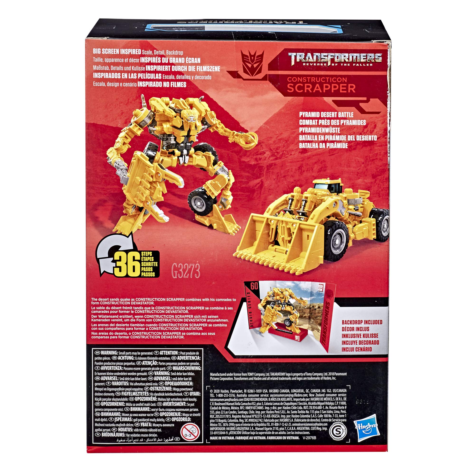 Transformers Studio Series 60 Voyager Class Scrapper Action Figure - 6.5-inch Movie Accurate Constructicon from Revenge of The Fallen | Collectible Robot Toy for Kids & Adults 8+ | Perfect for Display, Play & Gifts