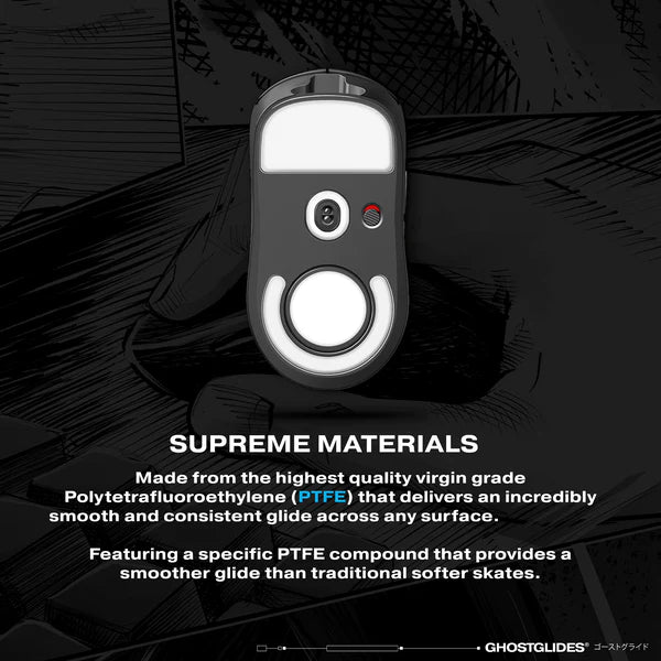 GHOSTGLIDES EDGERUNNER Logitech G Pro X Superlight Wireless Gaming Mouse - Ultra Lightweight for Esports & FPS Gaming