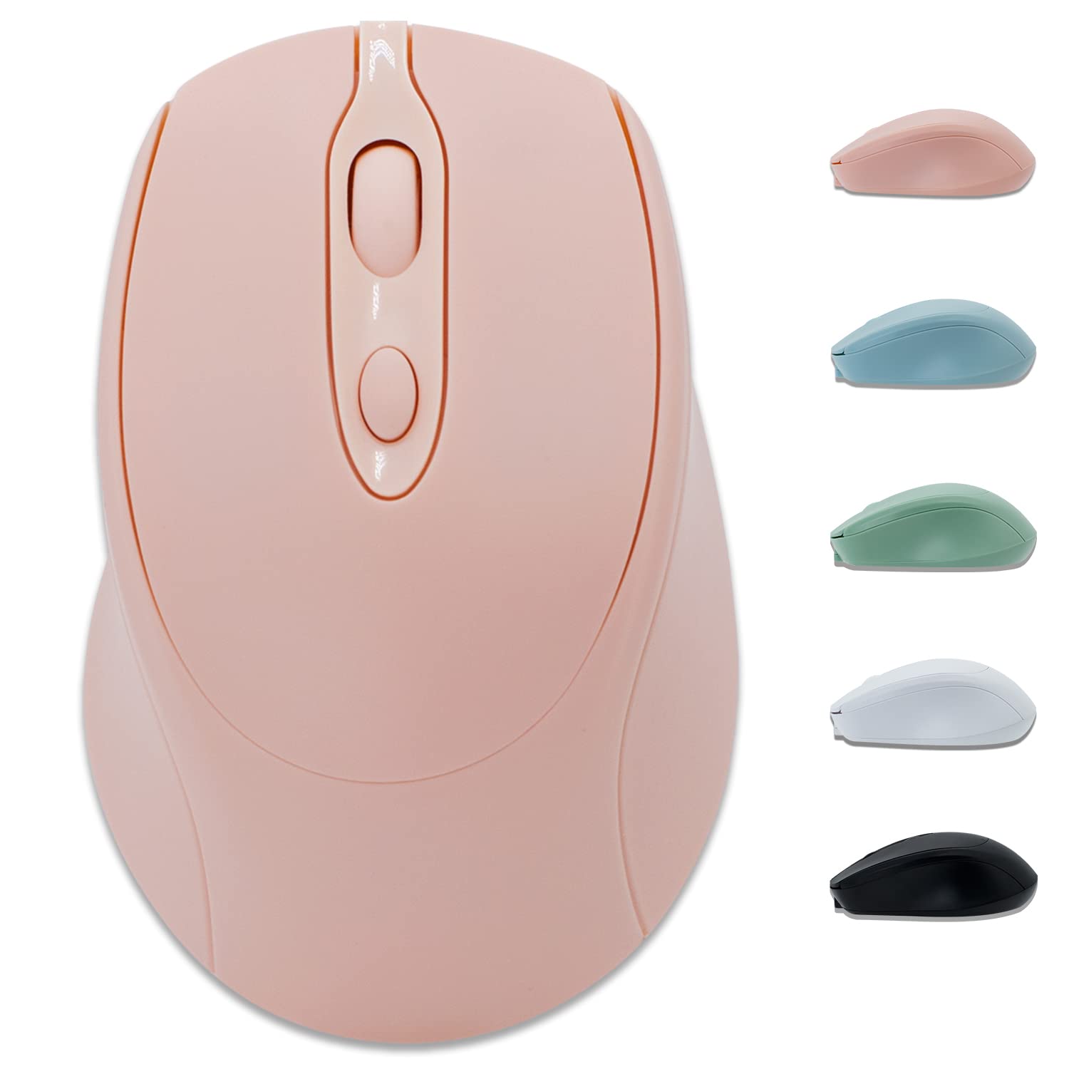Wireless Bluetooth Mouse Rechargeable, Silent Click Slim Portable Mouse for Laptop iPad MacBook Pro Air Surface Pro PC Lenovo Samsung Tablet - Perfect for Office Work Travel Home Use (Pink)