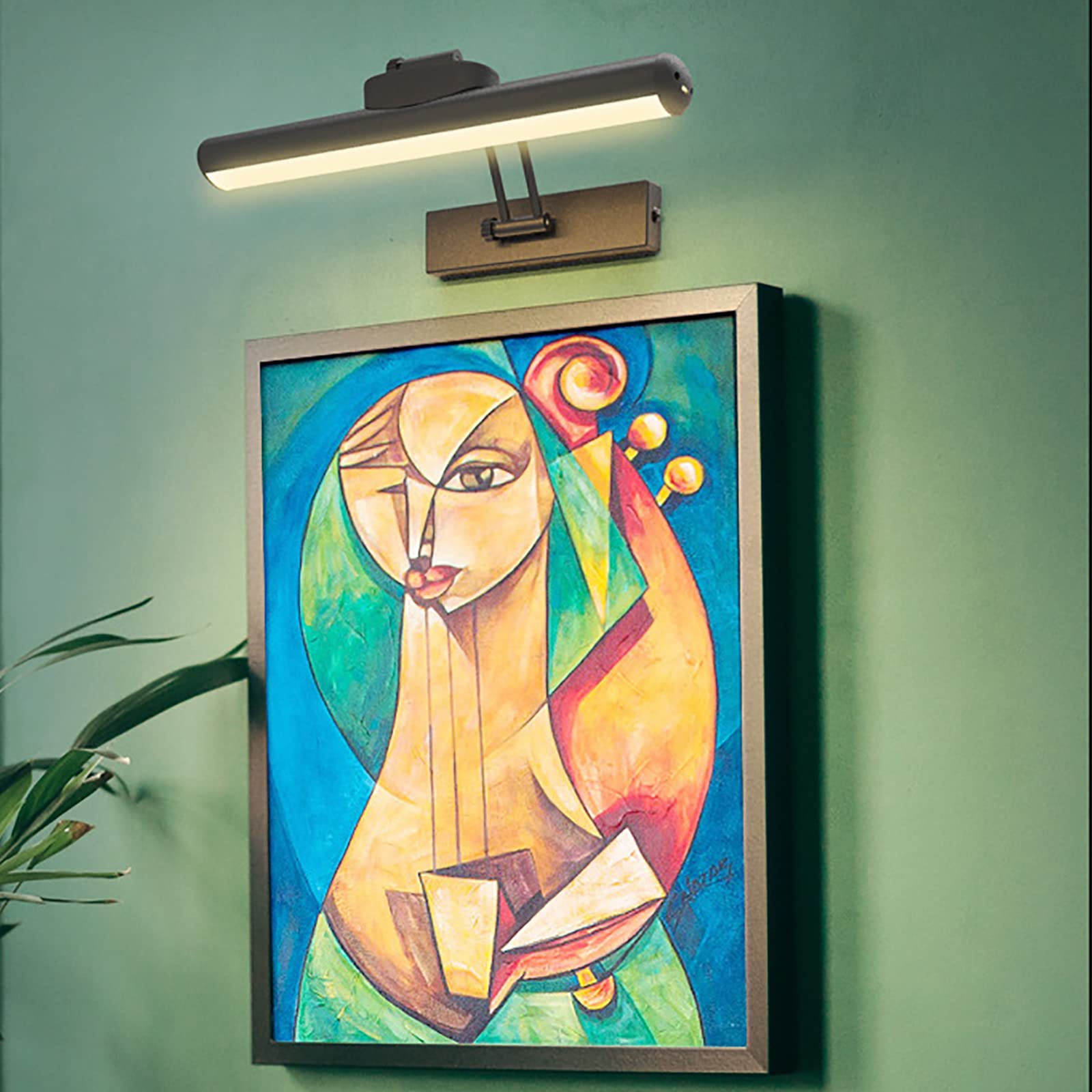 Rechargeable LED Dimmable Wall Lamp with Remote & Timer - Rotatable Light Heads, 3 Lighting Modes - Perfect for Displaying Paintings, Picture Frames, Mirrors & Artwork in Living Rooms, Galleries & Bedrooms