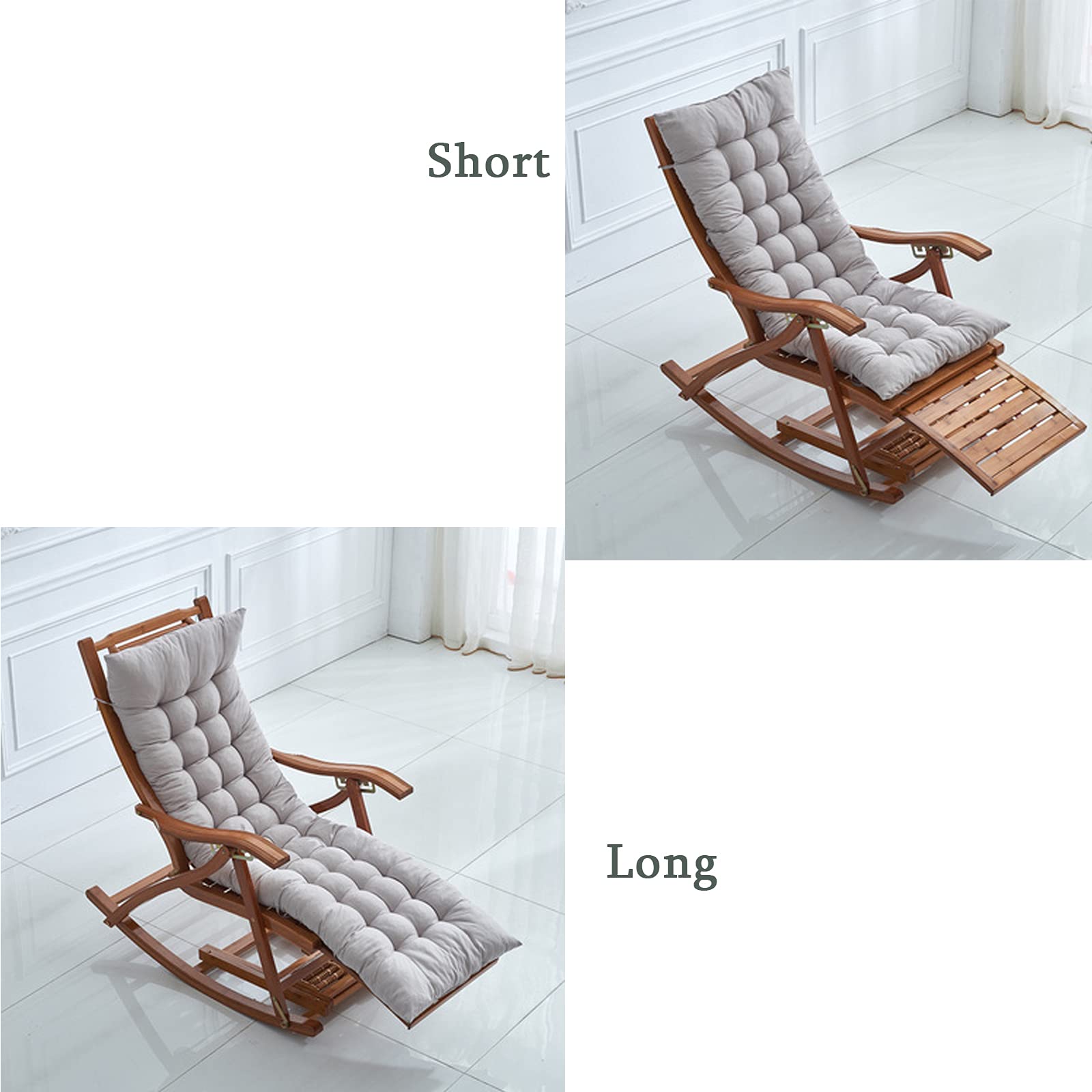Outdoor Patio Garden Chair Seat Cushion - Non-Slip Washable Chaise Lounge & Swing Bench Pad with Ties (43.3x15.75 Inches, Red) - Perfect for Backyard, Poolside, Deck & Indoor Furniture