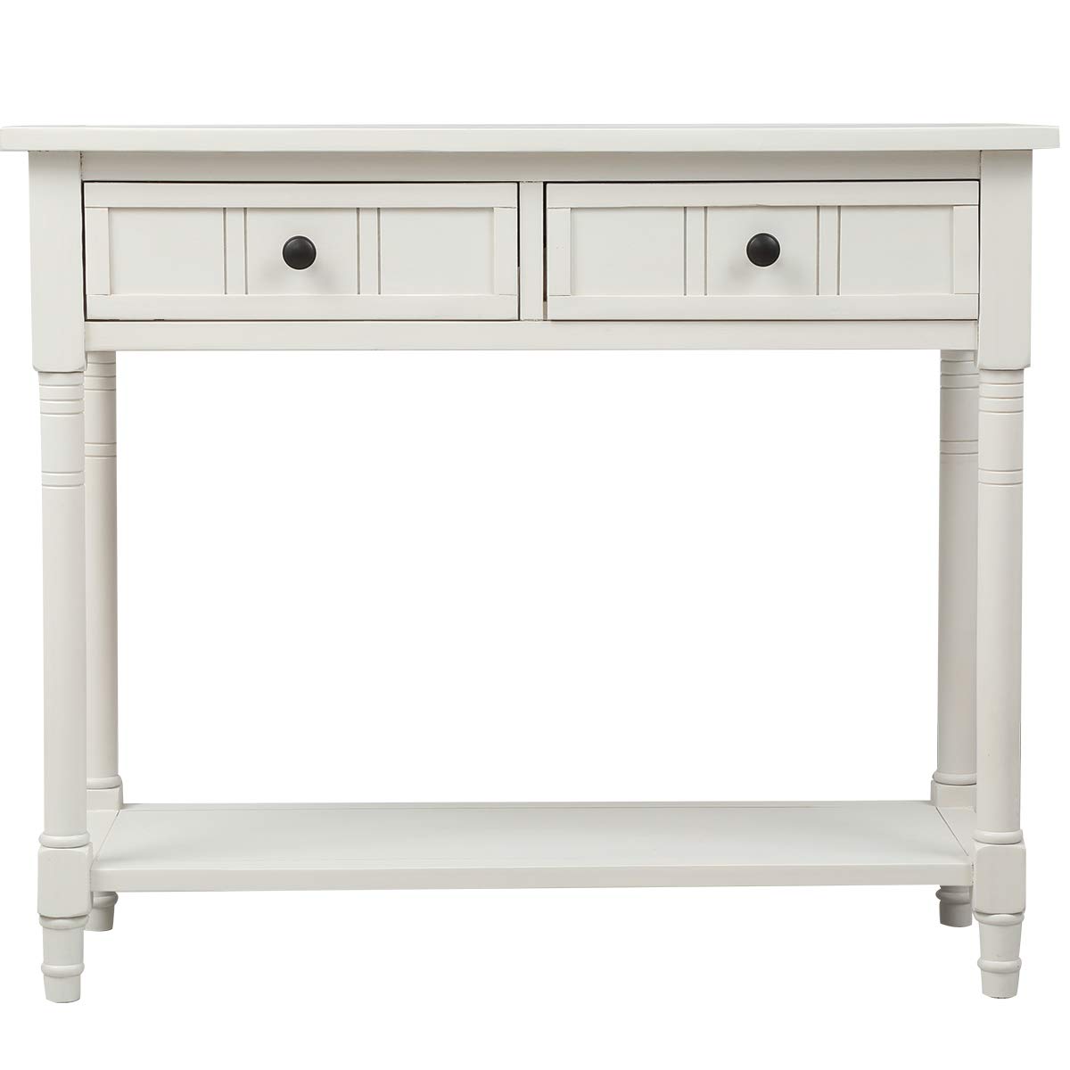 MERITLINE Wooden Entryway Console Table with 2 Drawers & Bottom Shelf - Sofa Table with Storage for Hallway, Living Room & Bedroom | Perfect for Organizing Keys, Decor & Essentials