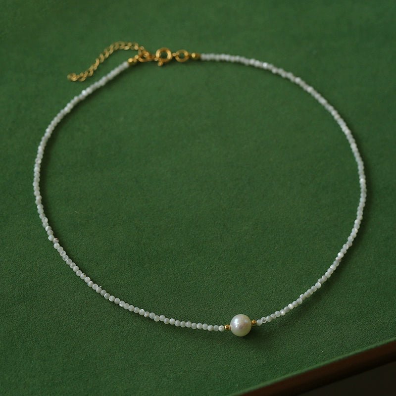 Natural Pearl Shell Pendant Necklace for Women - Elegant Beach Wedding Jewelry Gift for Bridesmaids, Anniversary or Birthday