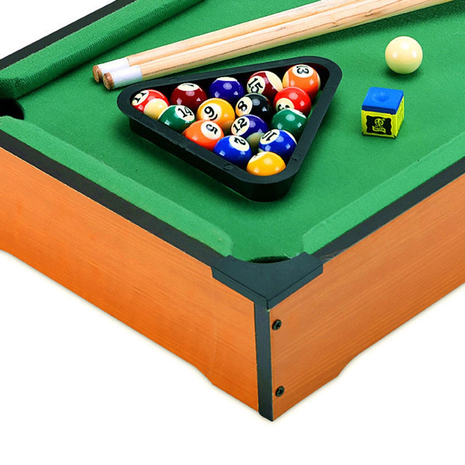 Mini Wooden Table Pool Set with Game Balls - Easy to Install Snooker & Billiards Toy for Travel, Game Room, Indoor Home or Office Desk - Perfect for Family Fun, Parties & Relaxation