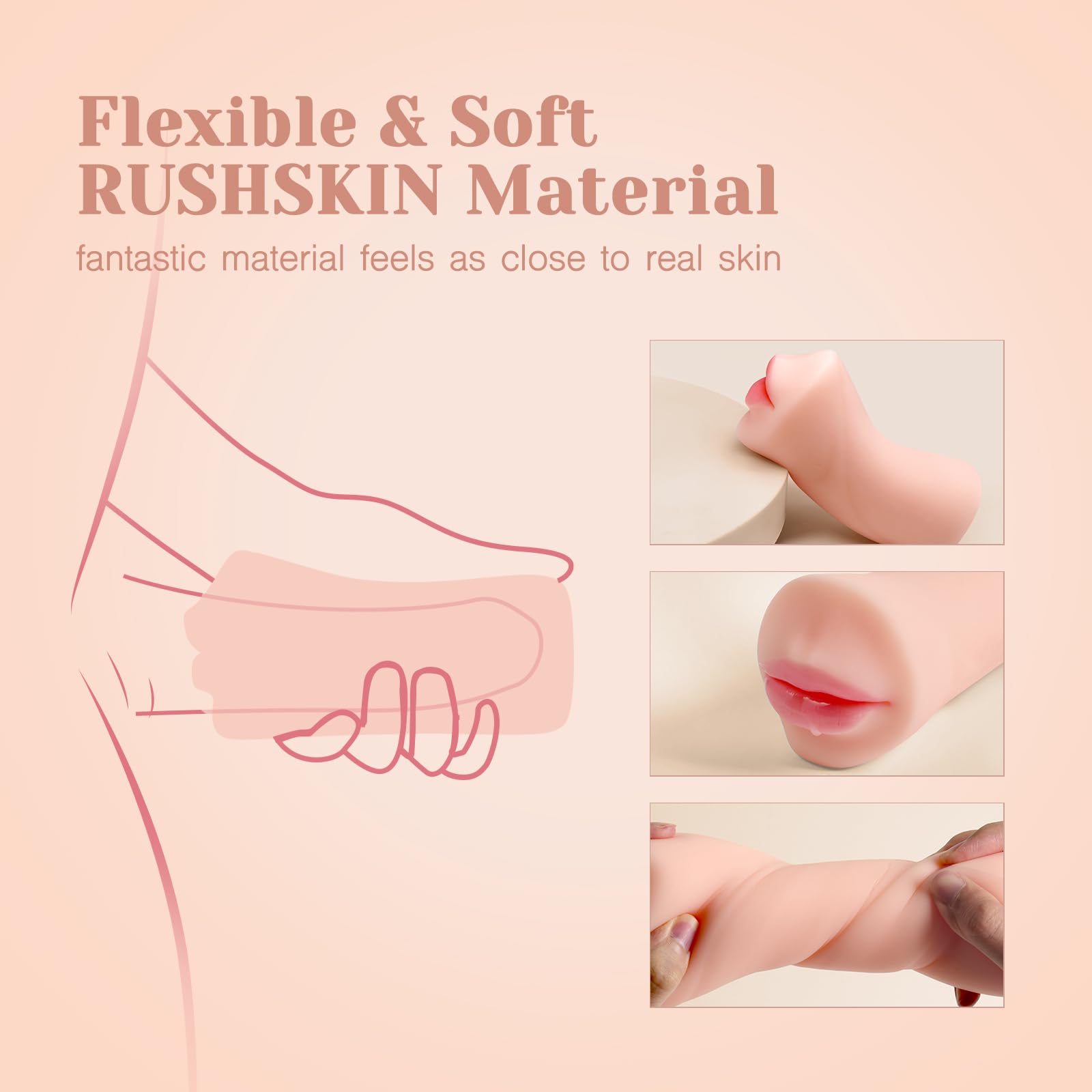 Tracy's Dog Male Masturbator - Realistic Deep Throat Blowjob Stroker Sex Toy for Men | RUSHSKIN Close-Ended Pocket Pal Adult Toy | Perfect for Solo Play, Couples Fun & Discreet Pleasure at Home