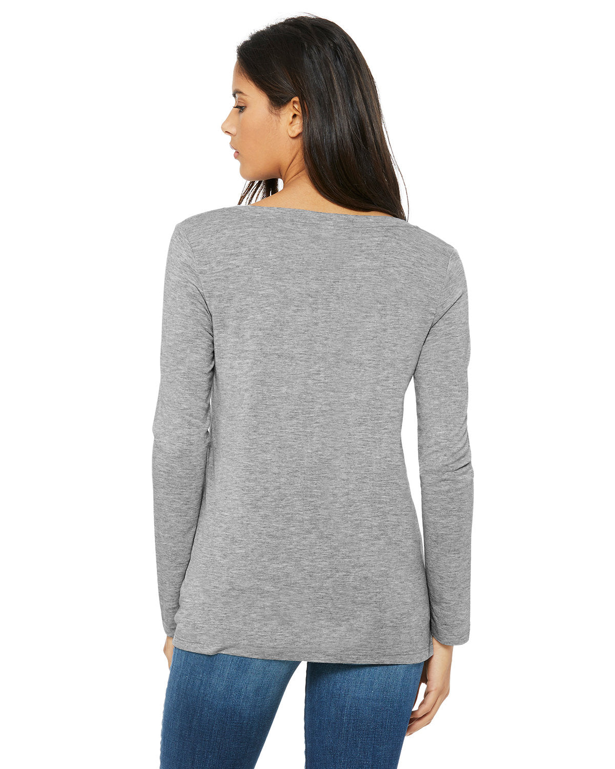 Bella + Canvas 8855 Women's Soft Flowy Long Sleeve V-Neck T-Shirt - Perfect for Casual Wear, Layering & Everyday Comfort