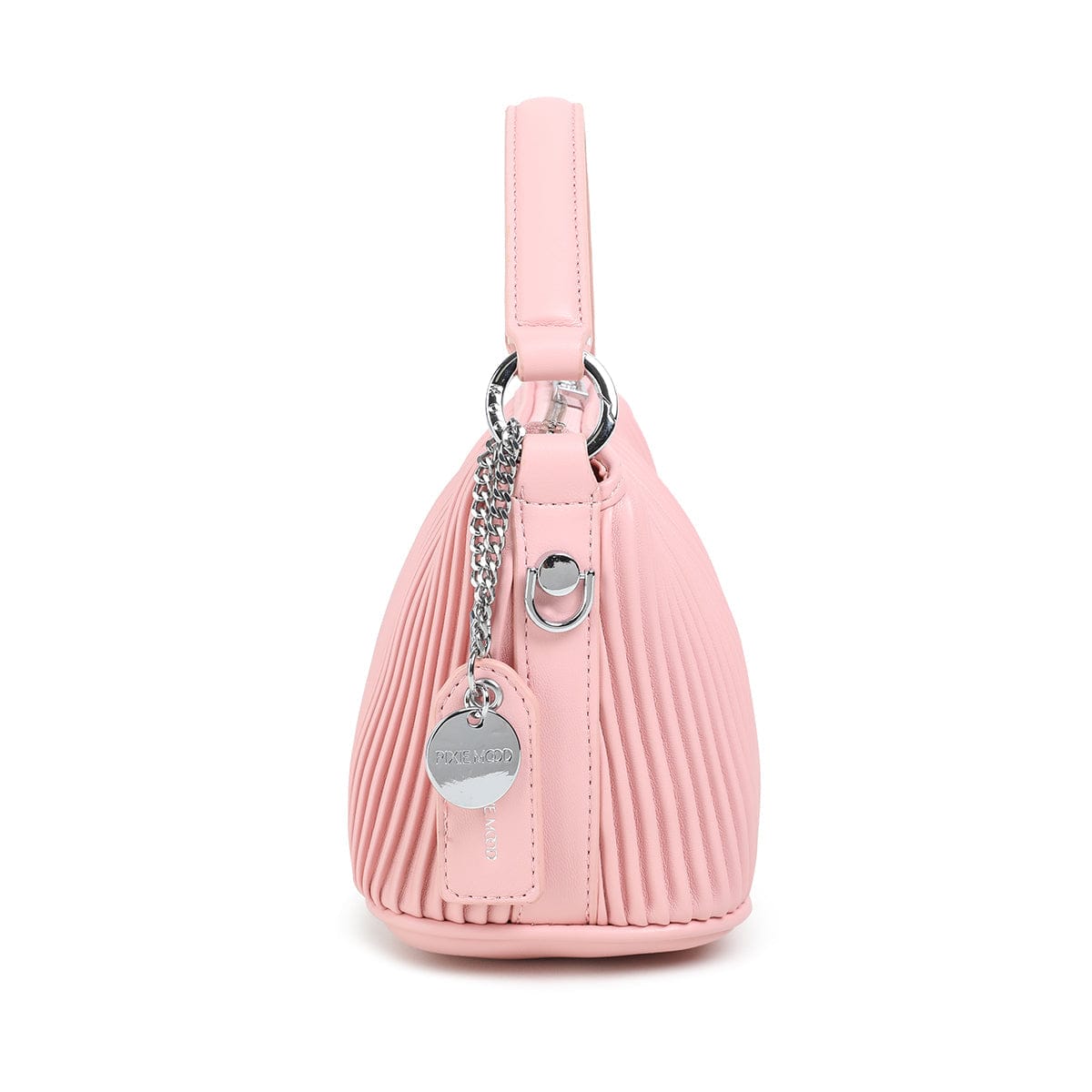 Ella Vegan Leather Crossbody Bag for Women - Light Pink Pleated Shoulder Purse | Fashion Handbag for Daily Use, Work, Travel and Date Night