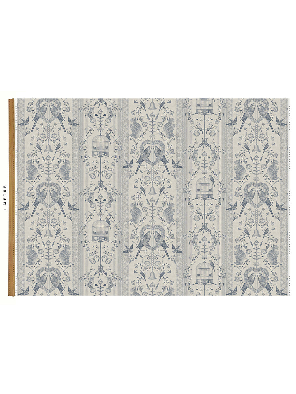 Delft Blue Linen Fabric Sample - Premium Dutch-Inspired Textile for Home Decor, Upholstery & DIY Crafts | Perfect for Curtains, Pillows & Table Runners